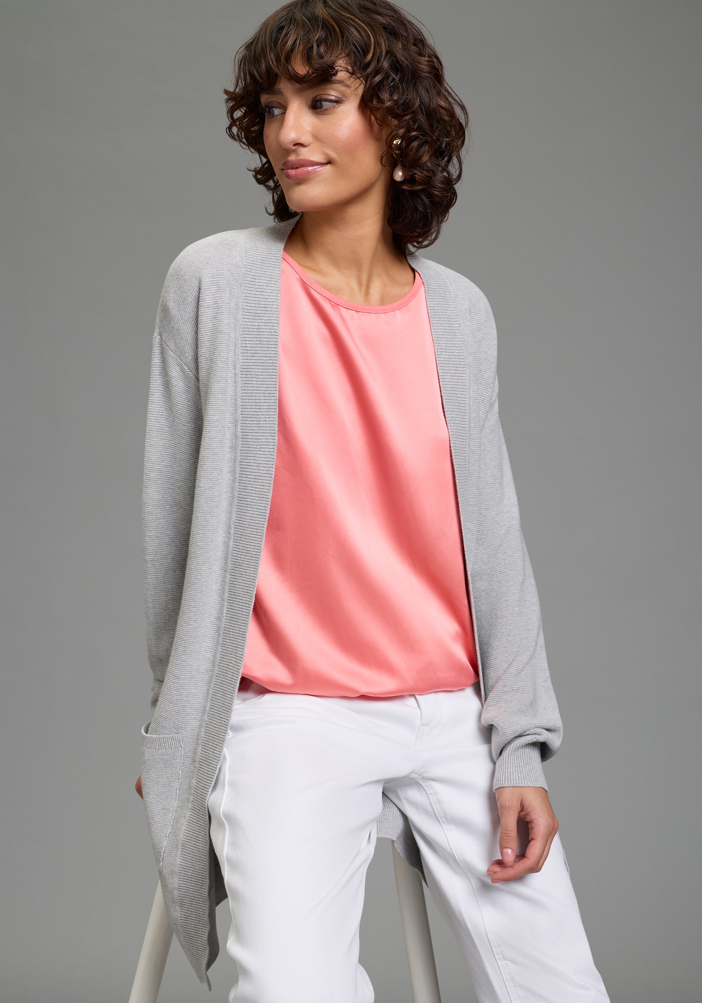 Image of Laura Scott Cardigan leichte Übergangsjacke mit Taschen, aus Baumwolle