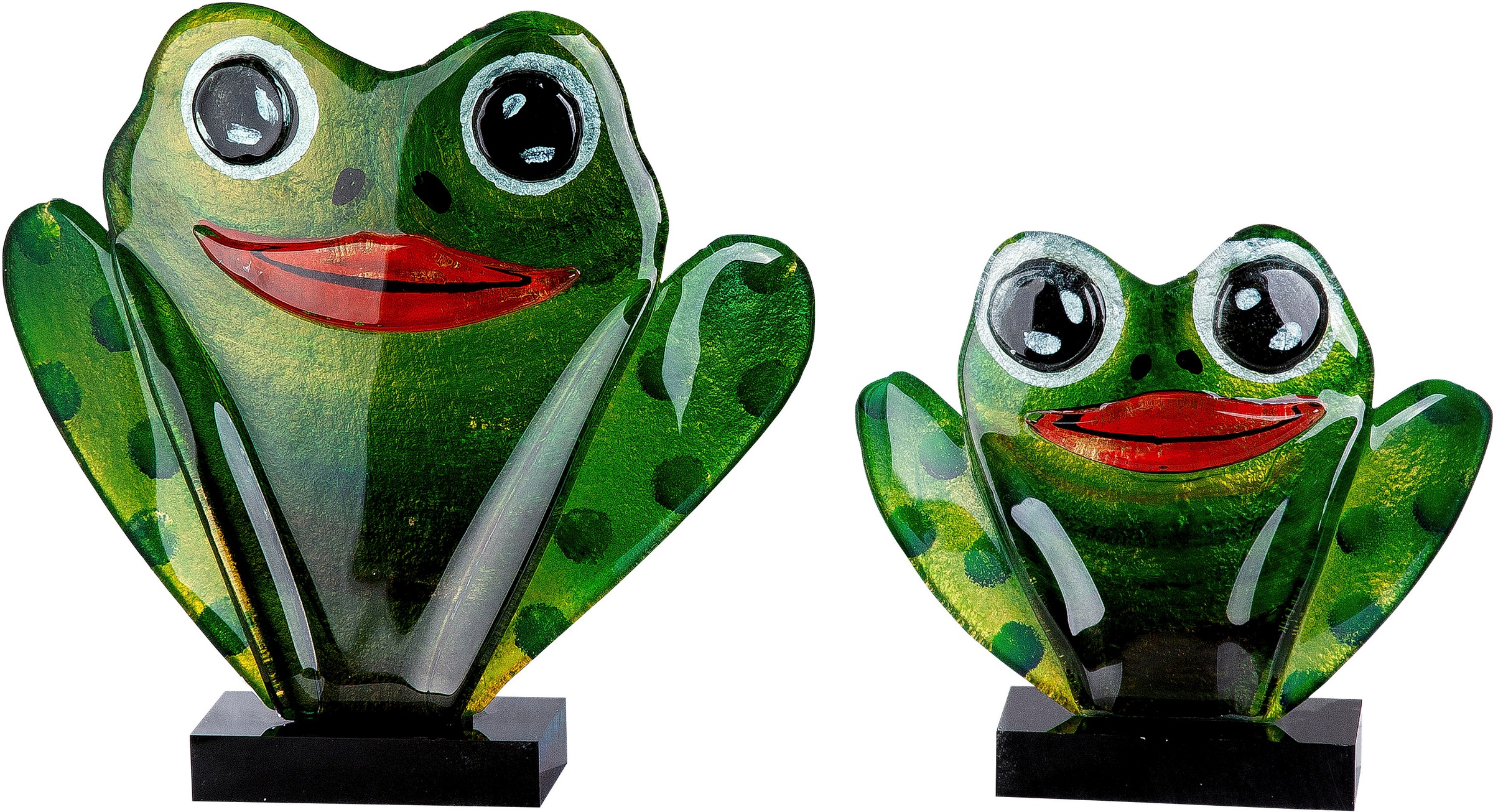 Image of Casablanca by Gilde Dekofigur »Tierfigur Frosch, grün«, (1 St.), Dekoobjekt, aus Glas, auf schwarzer Basis, in verschiedenen Grössen erhältlich, Wohnzimmer bei Ackermann Versand Schweiz
