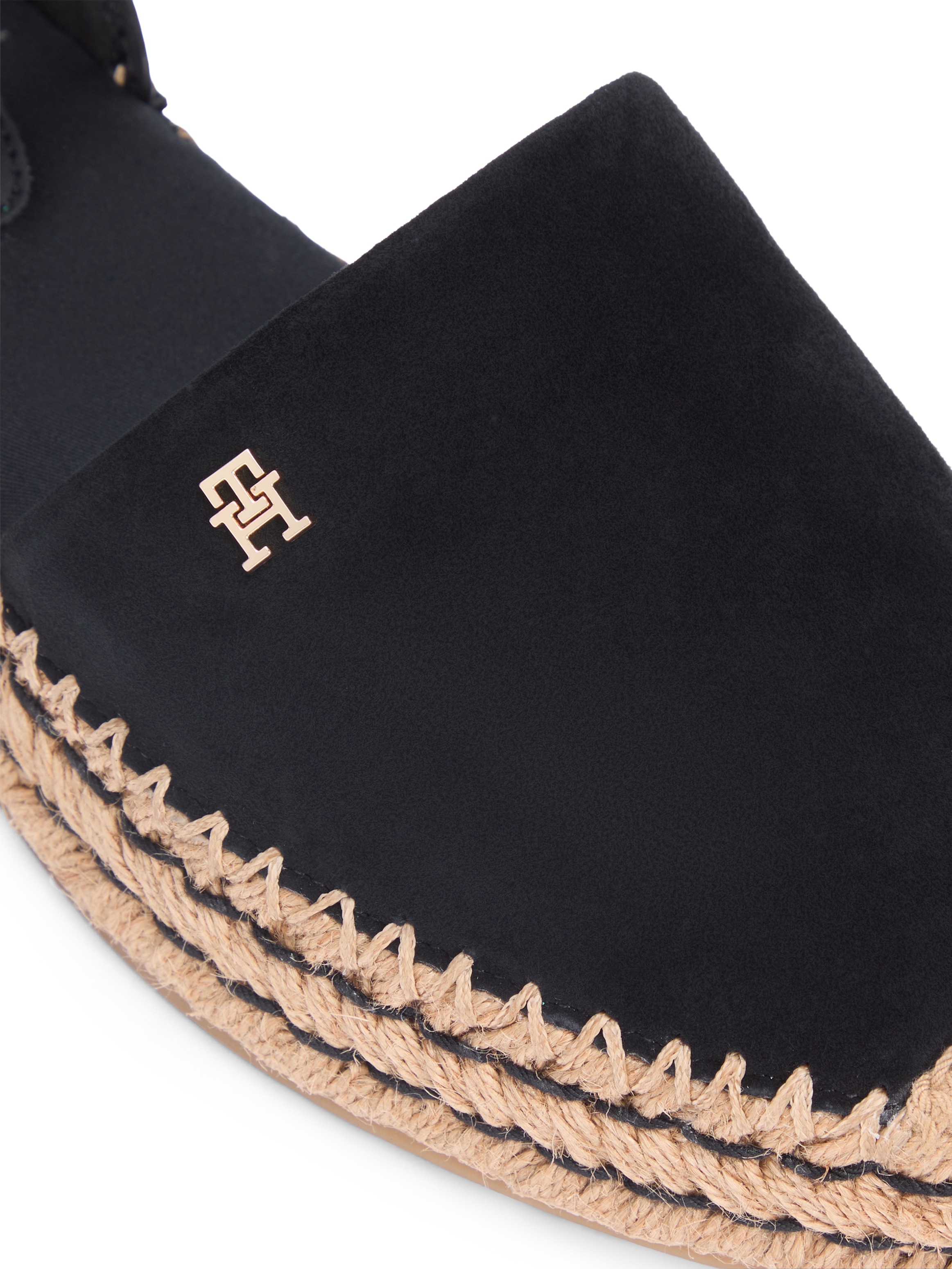 Tommy Hilfiger Riemchenballerina »TH PLATFORM ESPAD SUEDE STRAP«  Sommerschuh, Plateausandalette mit verstellbarem Fersenriemchen