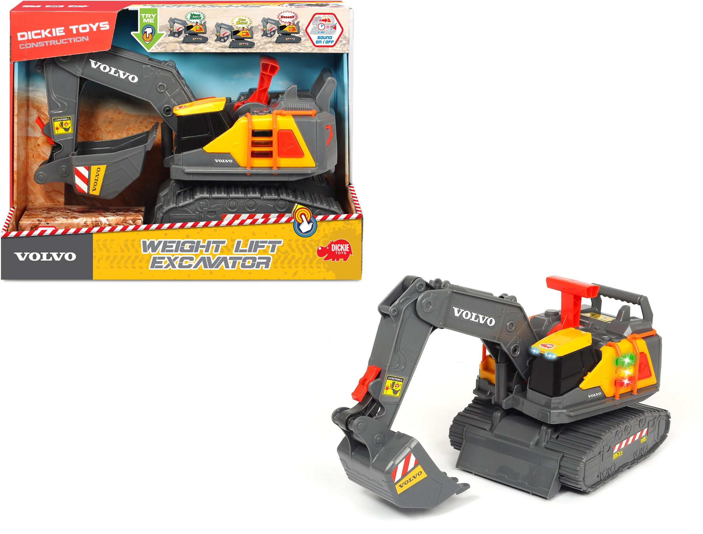 Image of Dickie Toys Spielzeug-Bagger »Volvo Weight Lift Excavator«, mit Licht und Sound bei Ackermann Versand Schweiz