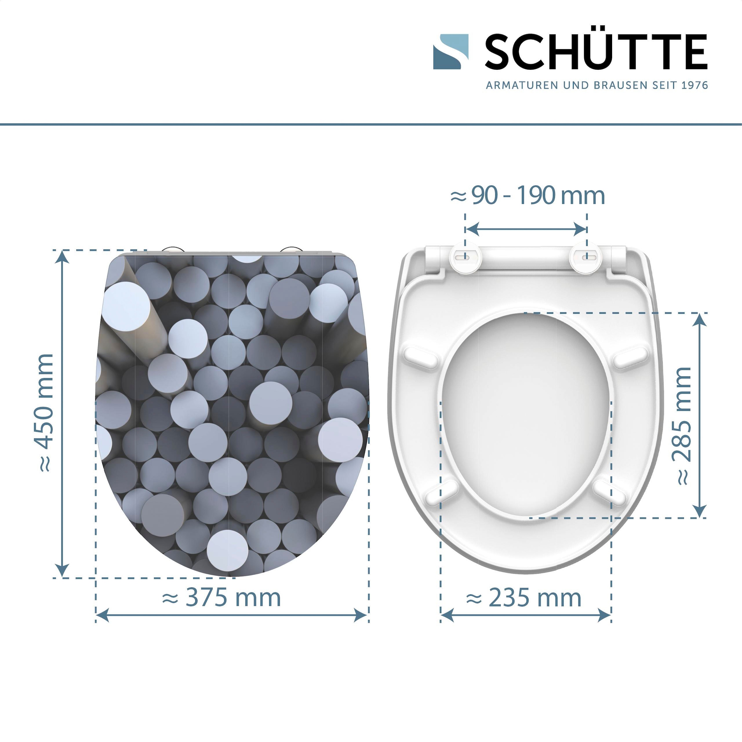 Schütte WC-Sitz »Round Dips«, Duroplast, Absenkautomatik, Schnellverschluss, mit Motiv, High Gloss