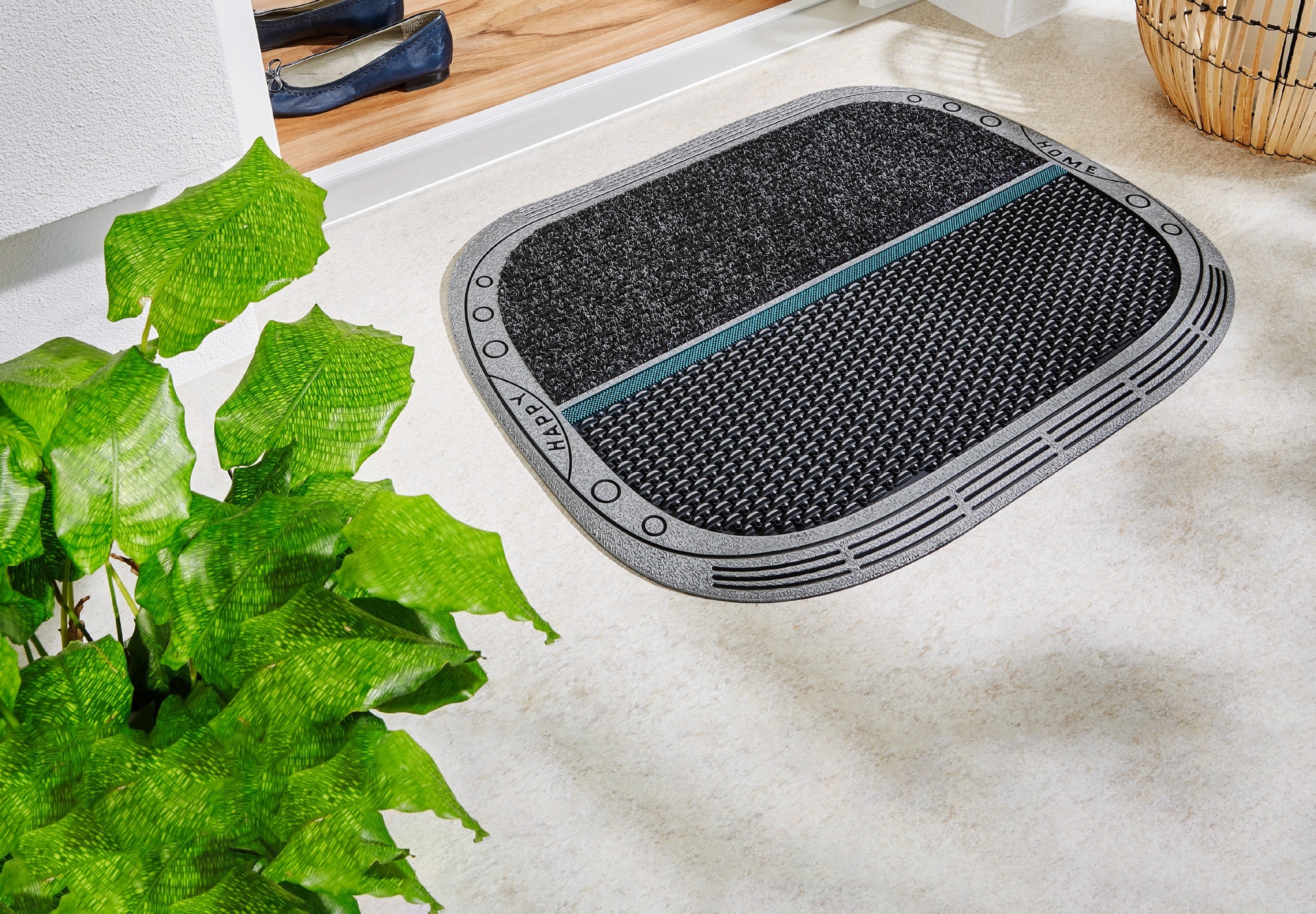 Home2Fashion Fussmatte »Clean Colorado RU«, rechteckig, 12 mm Höhe, Schmutzfangmatte, mit Spruch, robust, In- und Outdoor geeignet