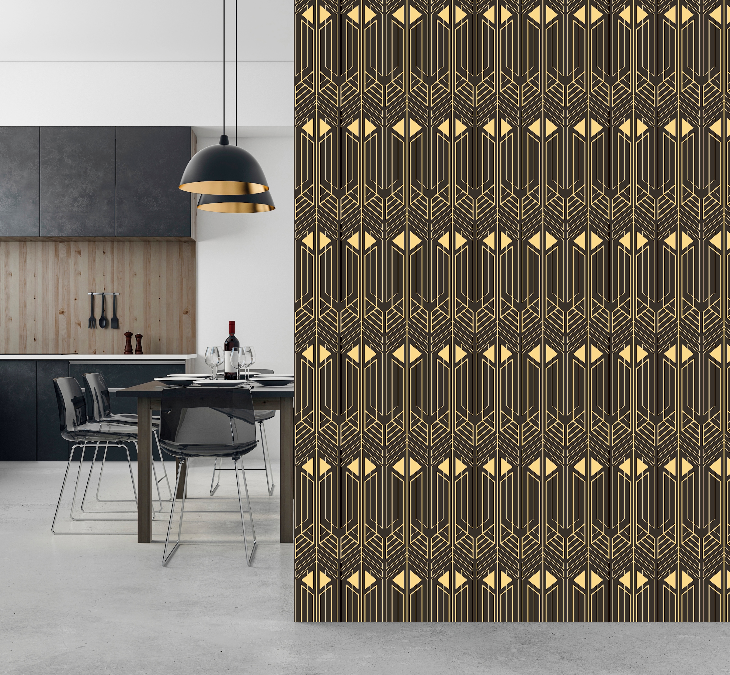 queence Vinyltapete »Ayla« Farbverlauf | abstrakt | bedruckt | gemustert glatt 90x250cm, selbstklebend, kinderleichte Anbringung, , Sticker