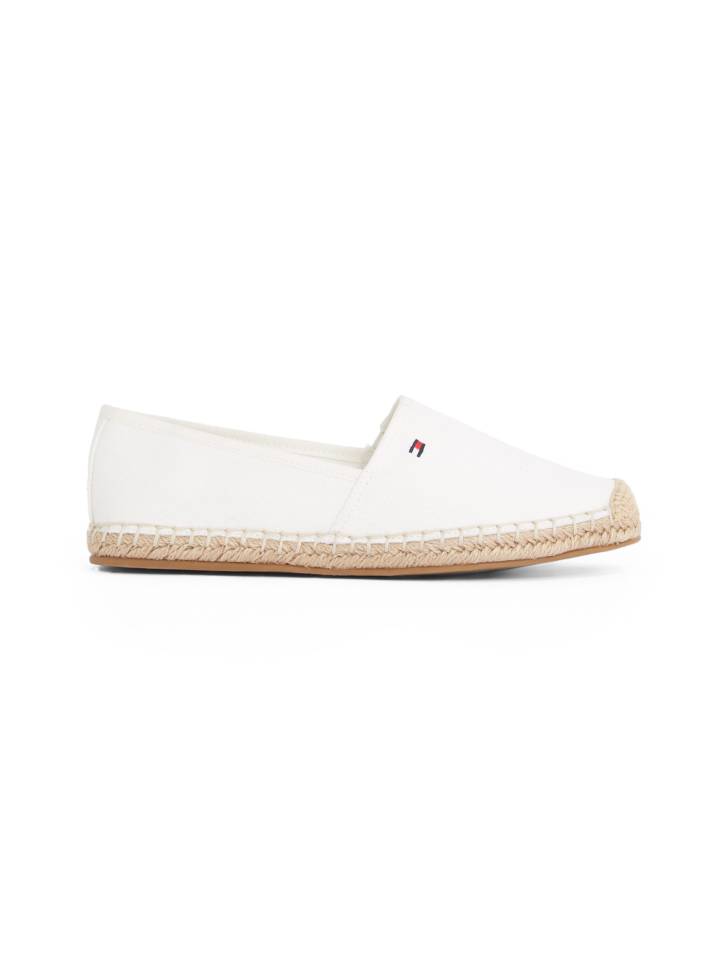 Tommy Hilfiger Espadrille »FLAG CANVAS ESPADRILLE«  ,Slipper,Flats,Bequemschuh mit Jutebezug und Ziernähten, schmale Form