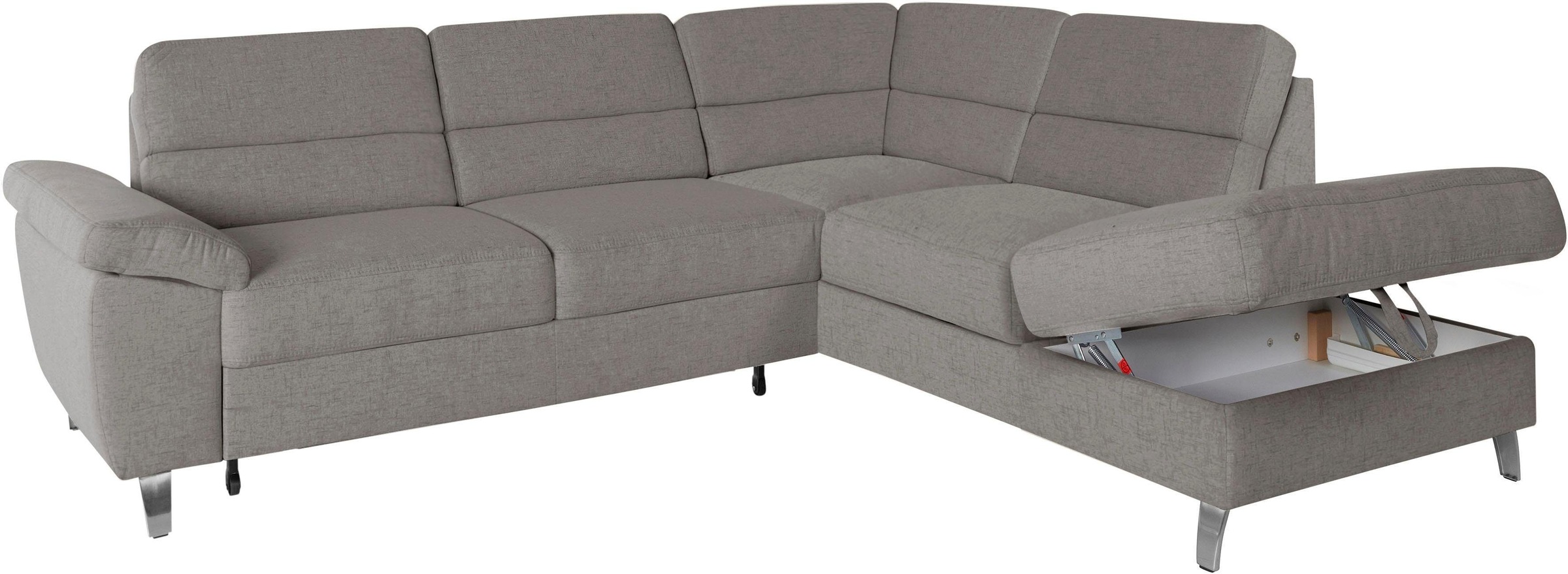 sit&more Ecksofa »Sorano L-Form«, wahlweise mit Bettfunktion und Bettkasten