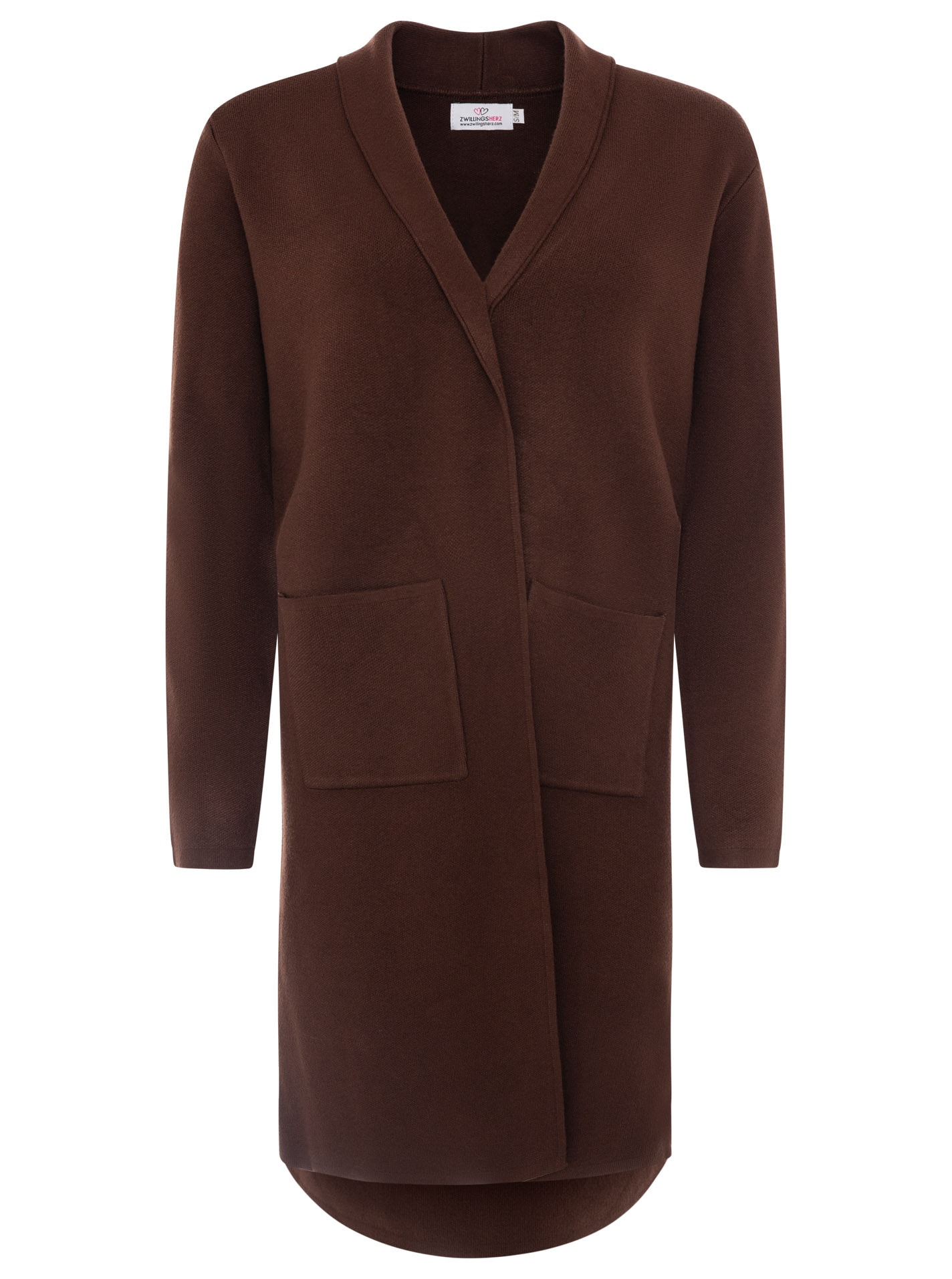 Zwillingsherz Cardigan »"Jessi"« mit Kragen, Langarm, aufgesetzte Taschen, ohne Verschluss, knielang
