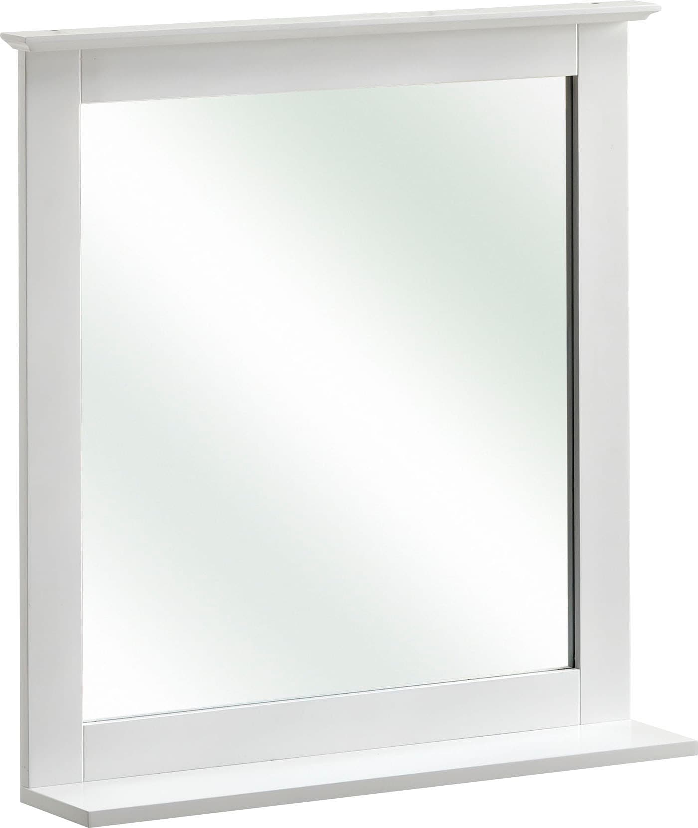 Image of Saphir Badspiegel "Quickset 928 Spiegel mit Ablage, 60 cm breit, Landhaus-Stil" Flächenspiegel Weiss Glanz, ohne Beleuchtung, rechteckig