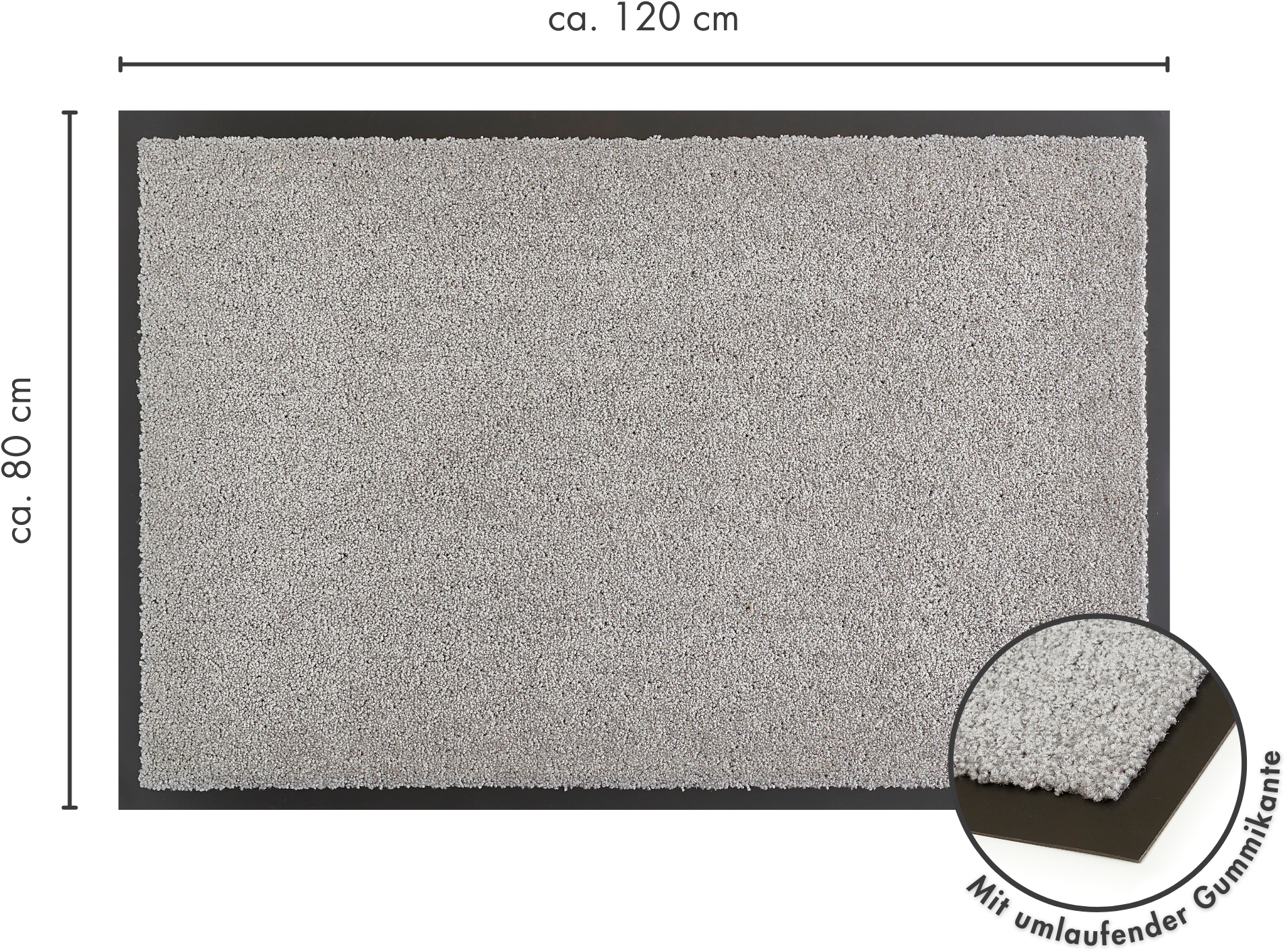 my home Fussmatte »Emil, Made in Netherlands«, rechteckig, 6 mm Höhe, Schmutzfangmatte, Uni Farben, rutschhemmend, waschbar (Handwäsche)