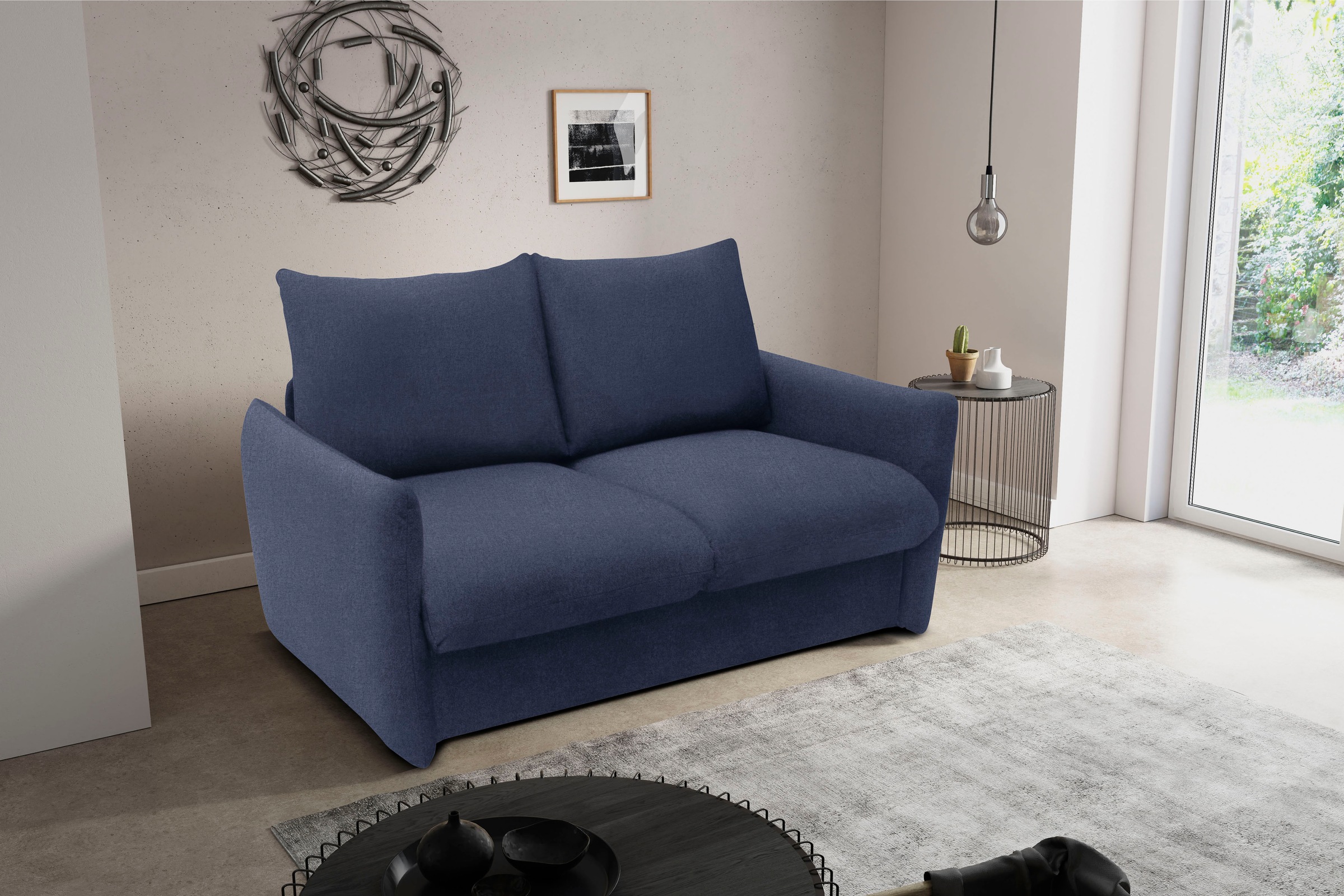 Image of DOMO collection Schlafsofa "700023 Schlaffunktion, Federkern, 2-Sitzer, stabile Liegefläche" Sitzflächen einzeln ausklappbar zum Schlafen, Relaxen und Entspannen