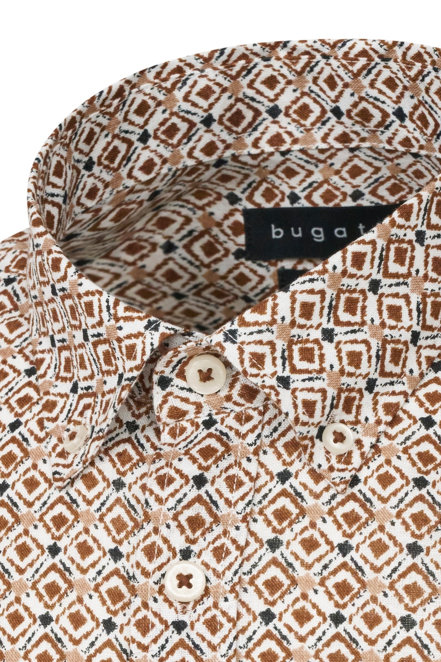 bugatti Chemise à manches courtes aus Leinen