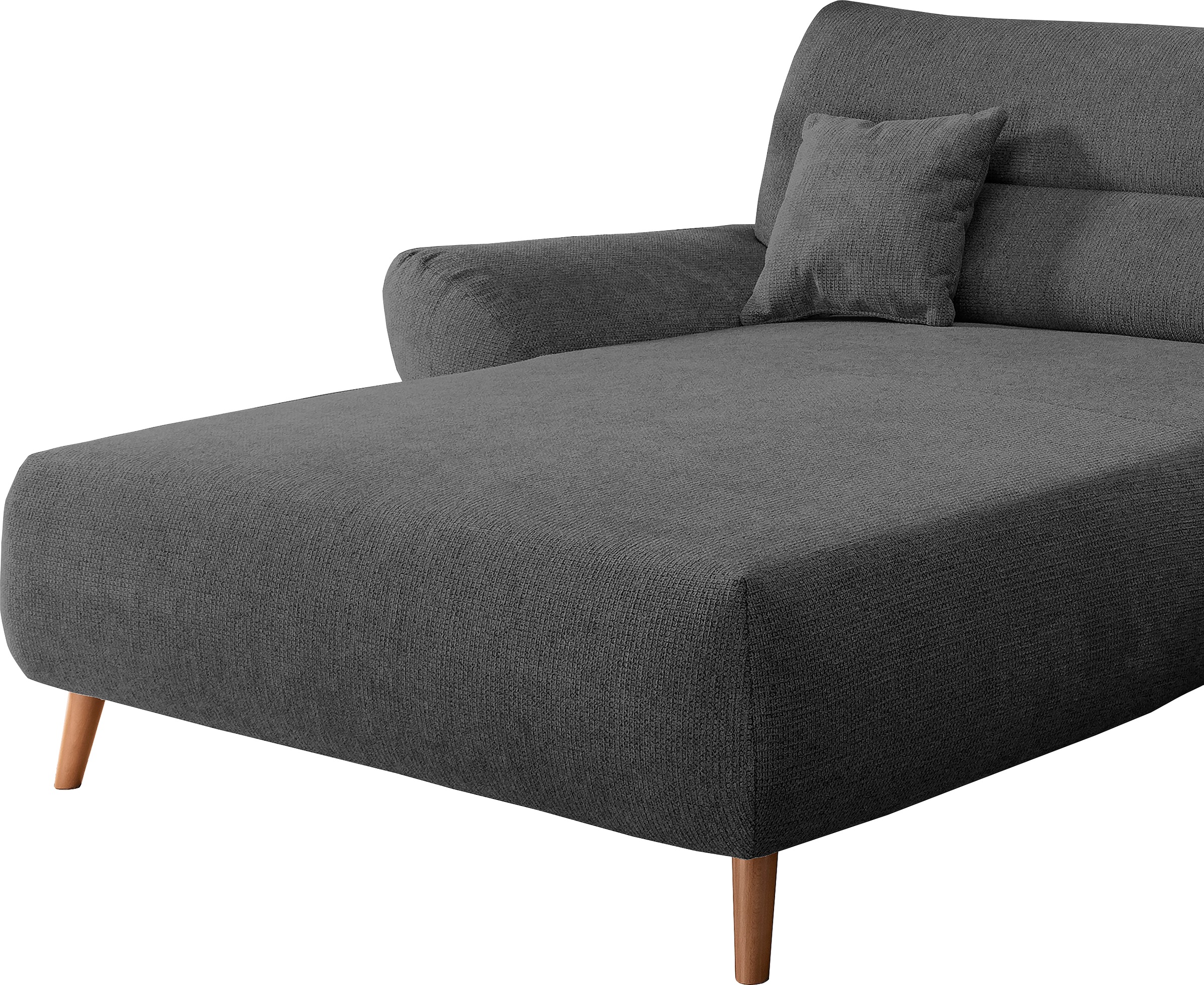 INOSIGN Ecksofa »Drago, elegant und zeitlos, komfortabel, Holzfuss, L-Form«, frei im Raum stellbar, inkl. 2 Zierkissen