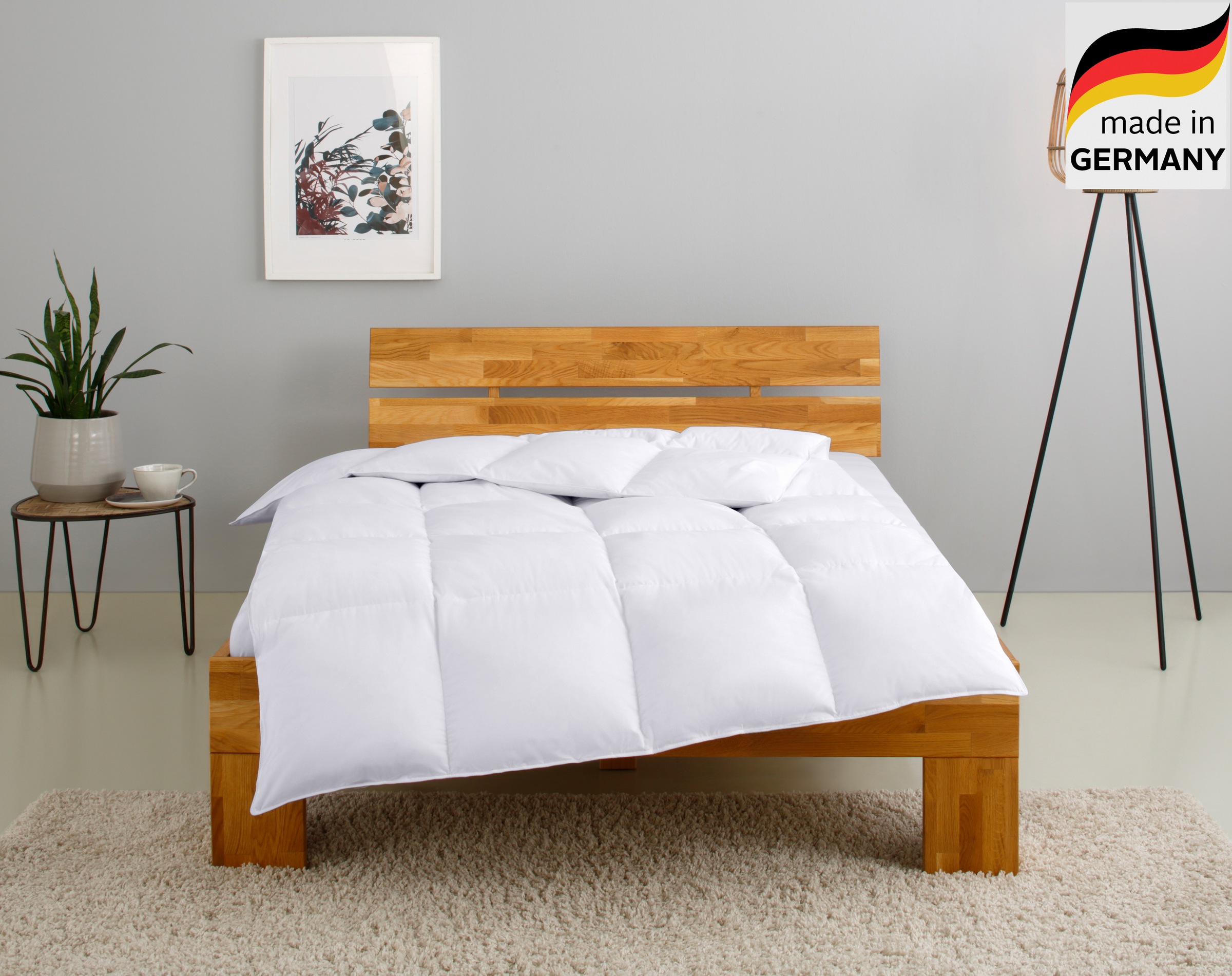Image of GOODproduct Federbettdecke "RINA, Bettdecke in 135x200 cm & 155x220 cm, Made in Germany" extrawarm Füllung 70% Federn & 30% Daunen Bezug Baumwolle 1 Stk. tlg. Bettdecken, Sommer, Winter, Decke, Made in Germany