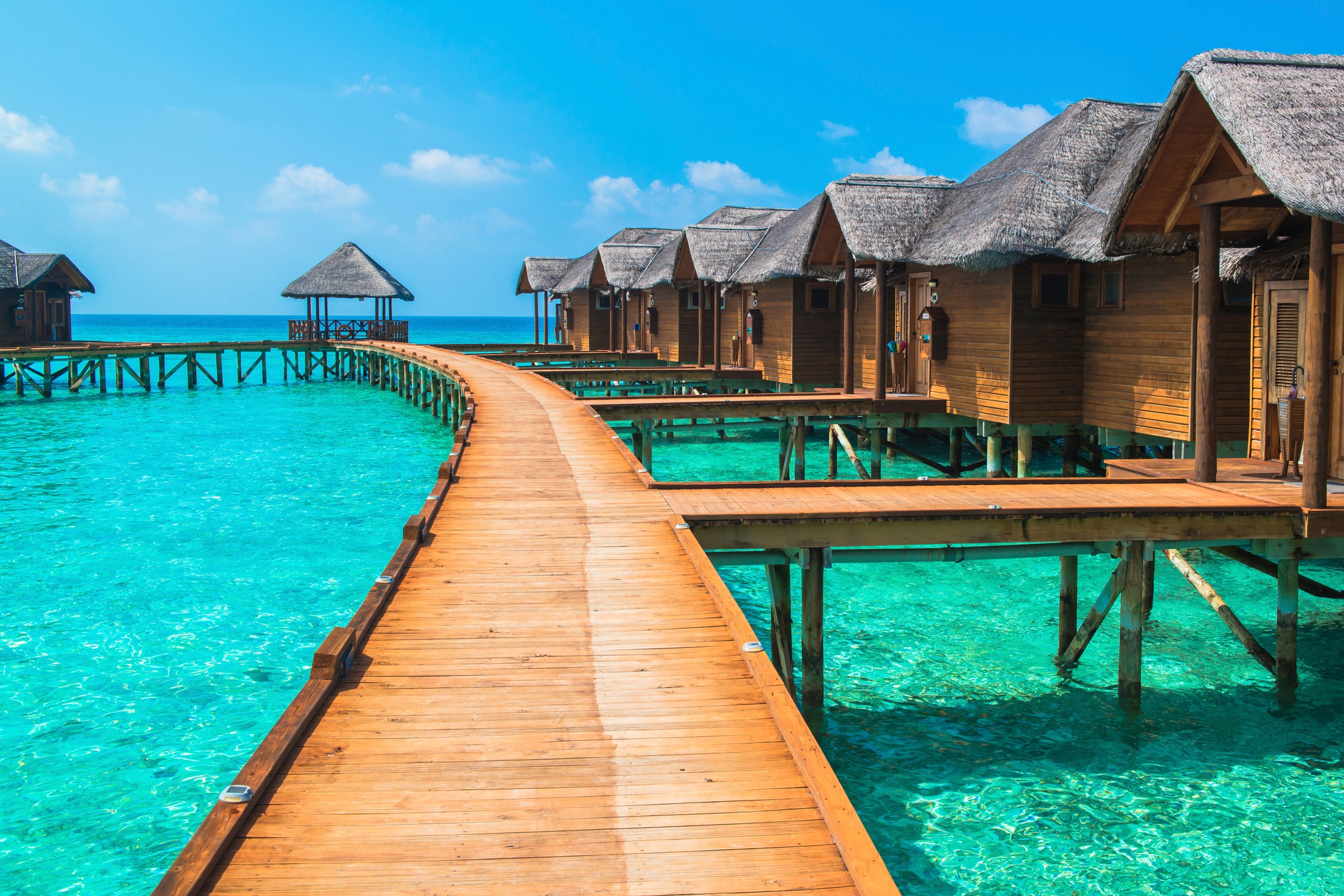 Image of Papermoon Fototapete "Water Bungalows" glatt