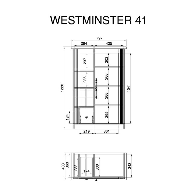 Home affaire Wohnwand »Westminster«, (Set, 3 St.), im romantischen  Landhausstil versandkostenfrei auf