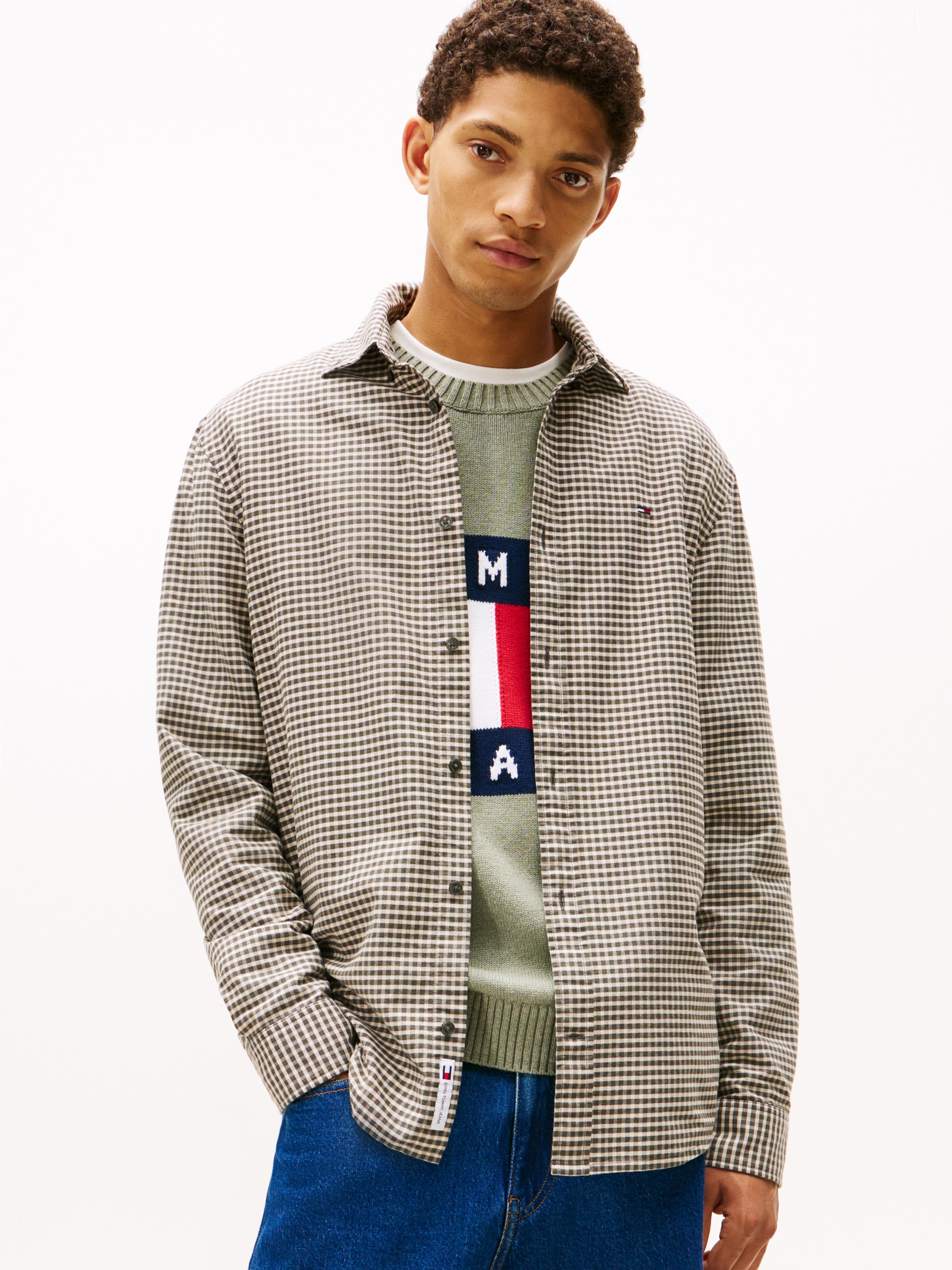Image of Tommy Jeans Langarmhemd "TJM OXFORD CHECK" regular fit, Karohemd, Button-down-Kragen