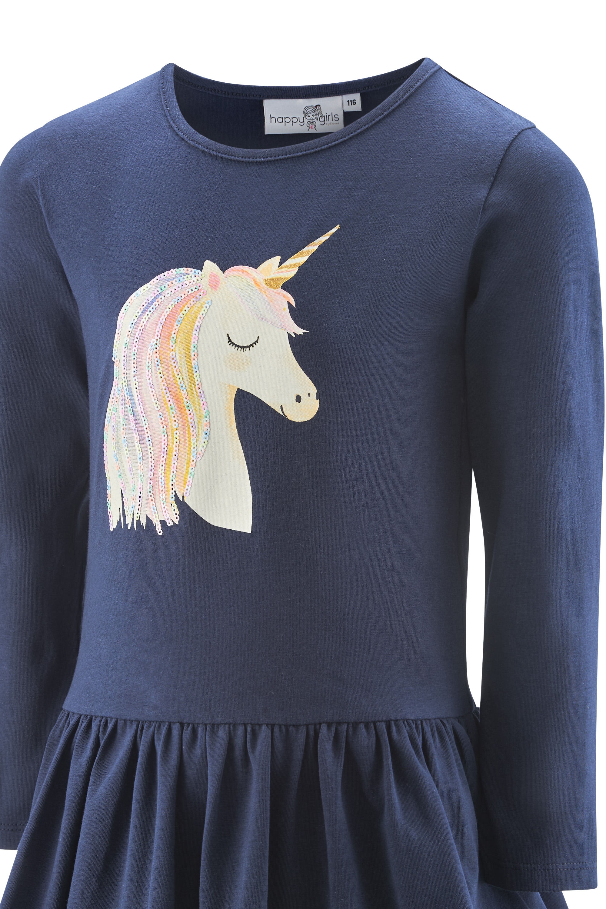 happy girls Jerseykleid Baumwolle mit Stretch, Glitzer, Tüll
