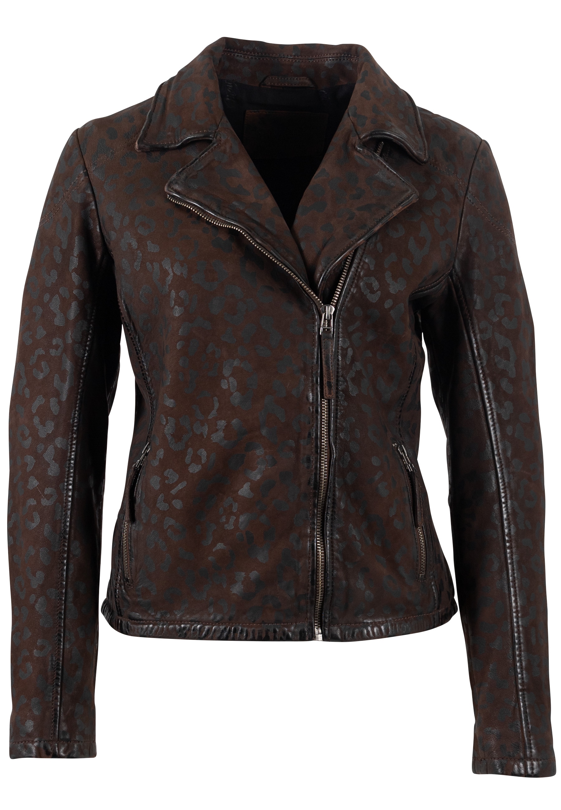 Mauritius Lederjacke »MWMeeow«, mit Reverskragen, All-Over Muster