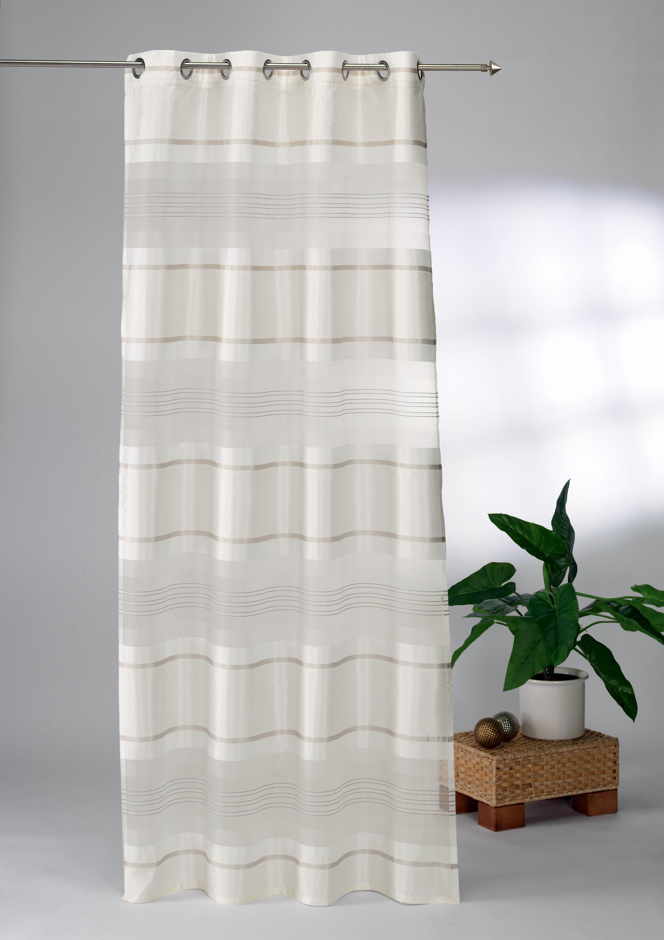 Image of ELBERSDRUCKE Gardine »Horizon«, (1 St.), Ösenschal Horizon 00 weiss 245x140 cm halbtransparent bei Ackermann Versand Schweiz