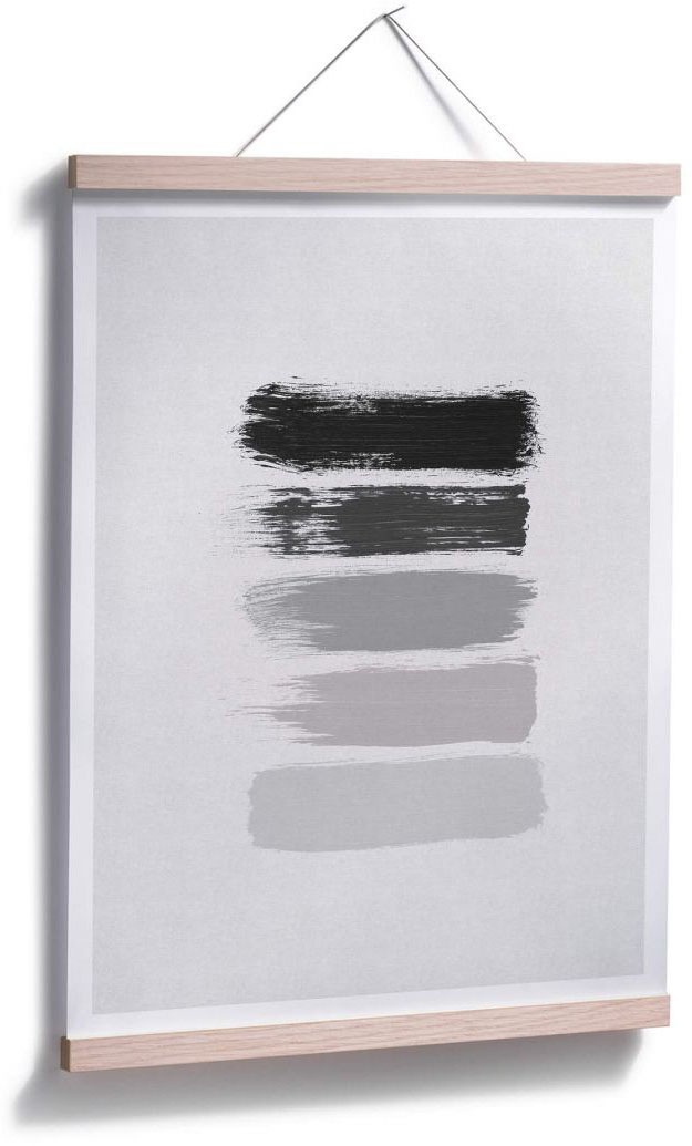 Wall-Art Poster »50 Shades of Grey Schwarz Grau«, Grafik, (1 St.), Poster ohne Bilderrahmen