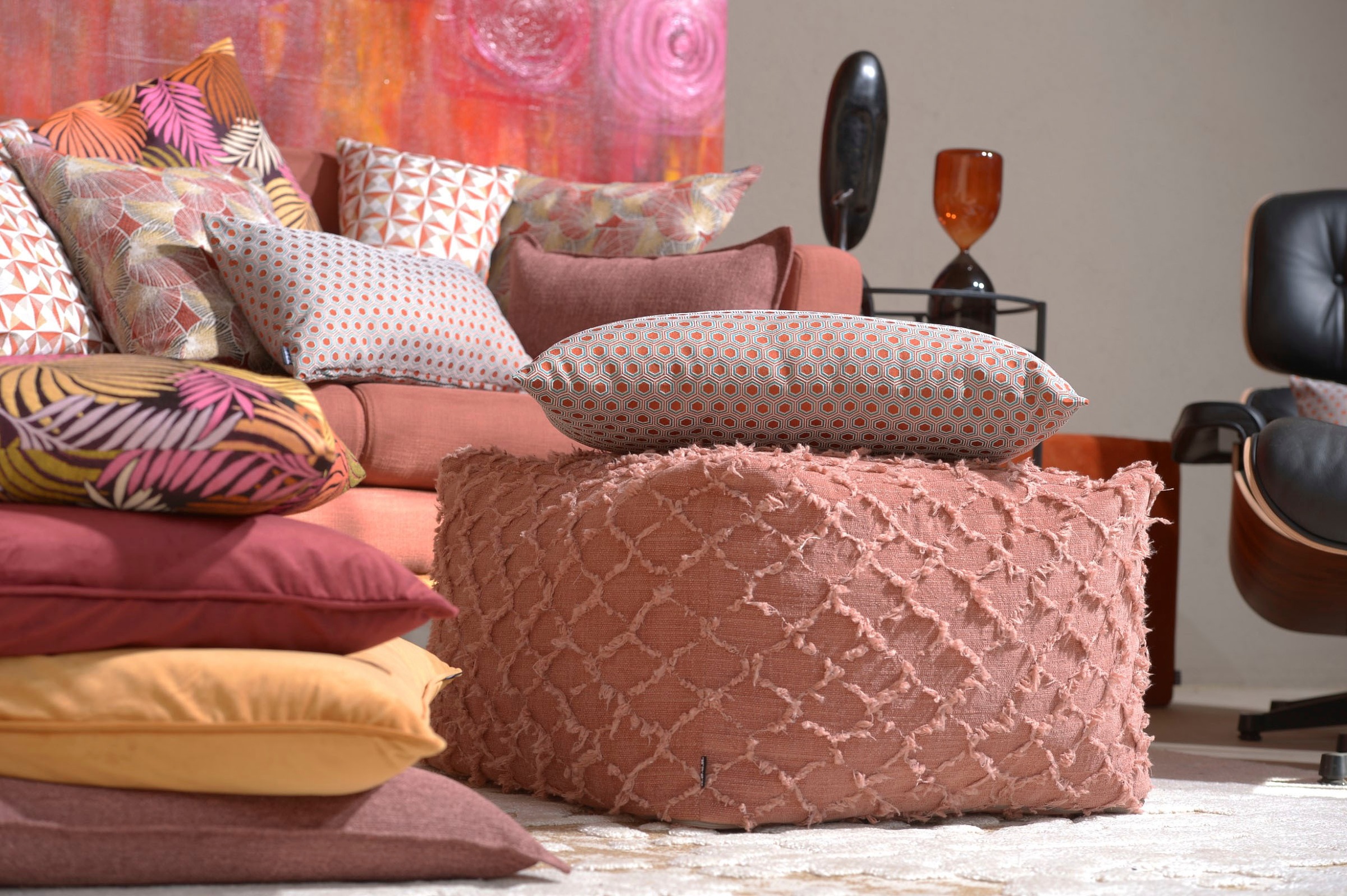 H.O.C.K. Dekokissen »Kappi« mit Sechseck-Motiv, Kissenhülle mit Füllung, 1 Stück