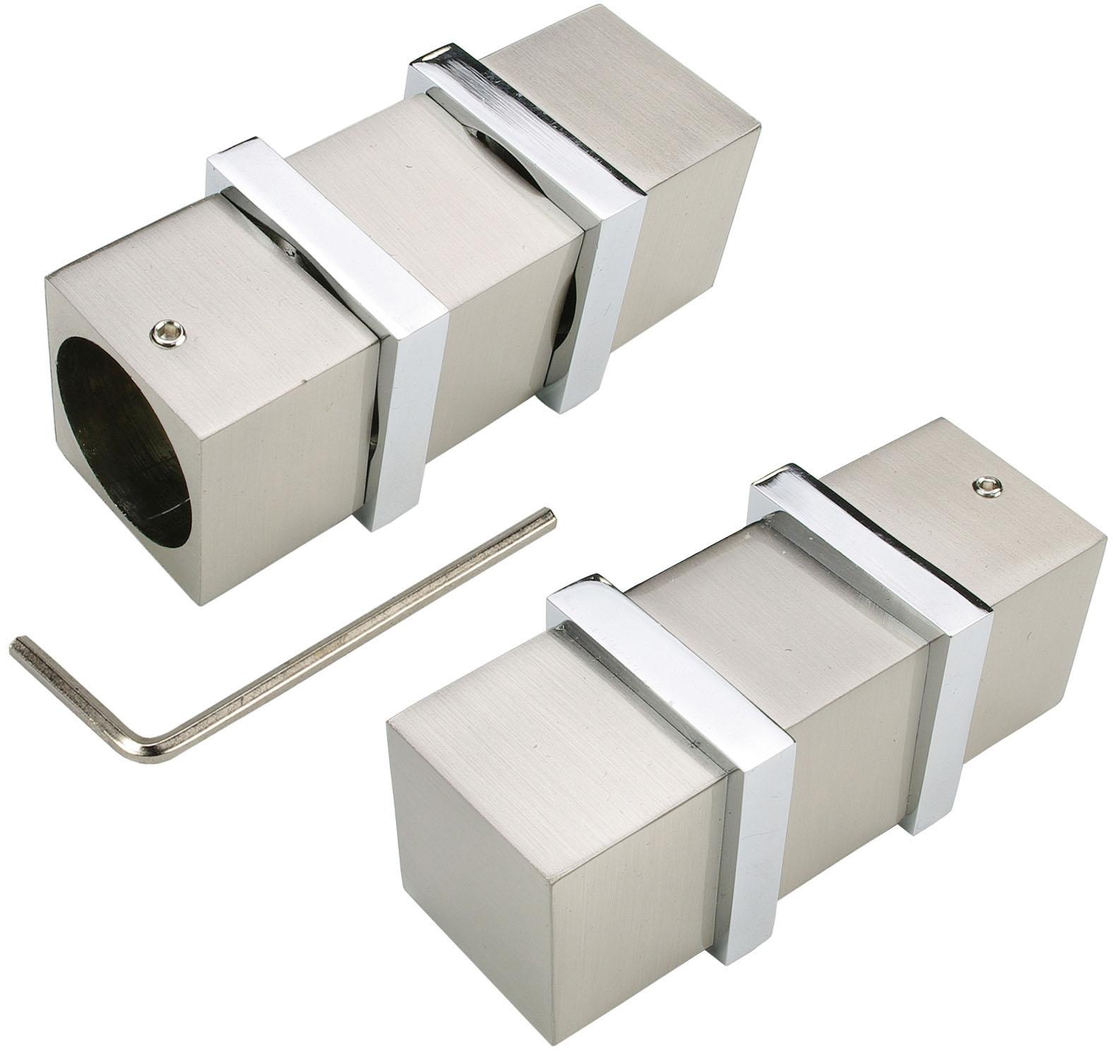 Liedeco Gardinenstange »CELQUADE02SG2L«, 2 läufig-läufig, Fixmass, 2-läufig im Fixmass Ø 25/20 mm