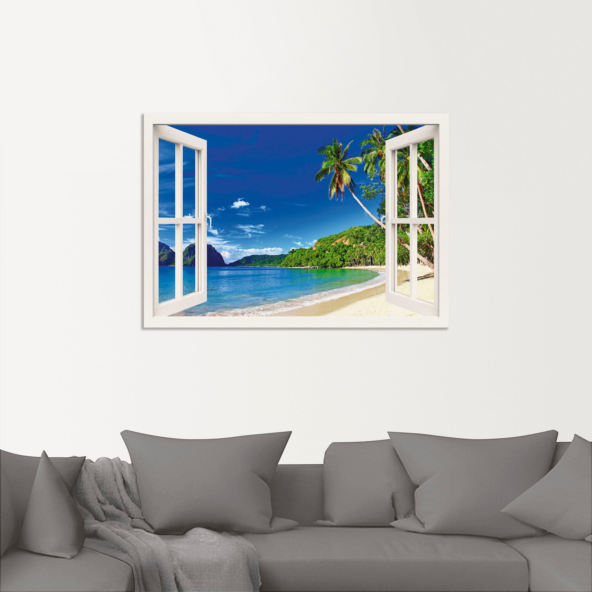 Artland Wandbild »Fensterblick Paradies«, Fensterblick, (1 St.) à bas prix