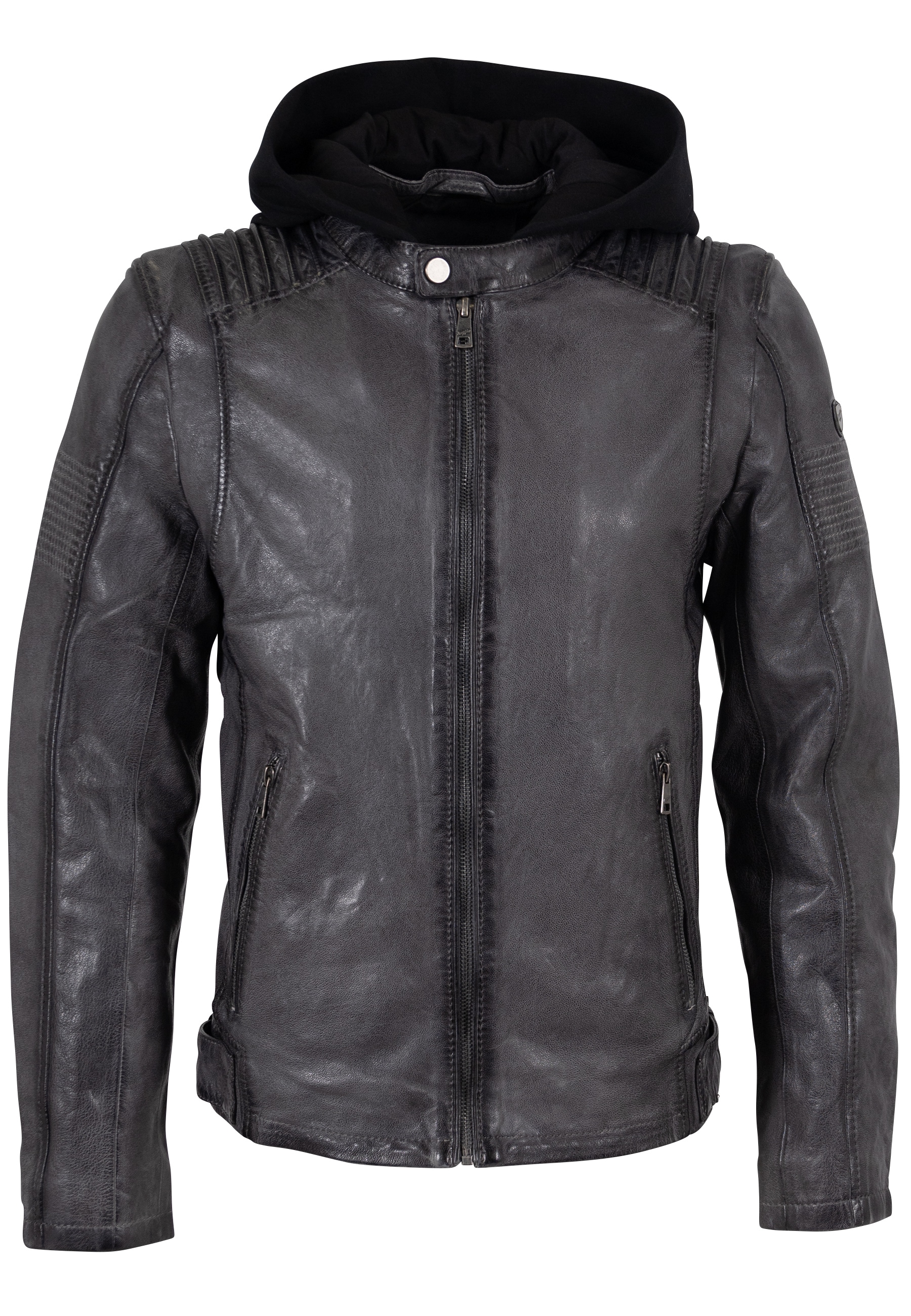 Mauritius Lederjacke »MMHiran« mit Kapuze mit abnehmbarer Kapuze, Slim Fit