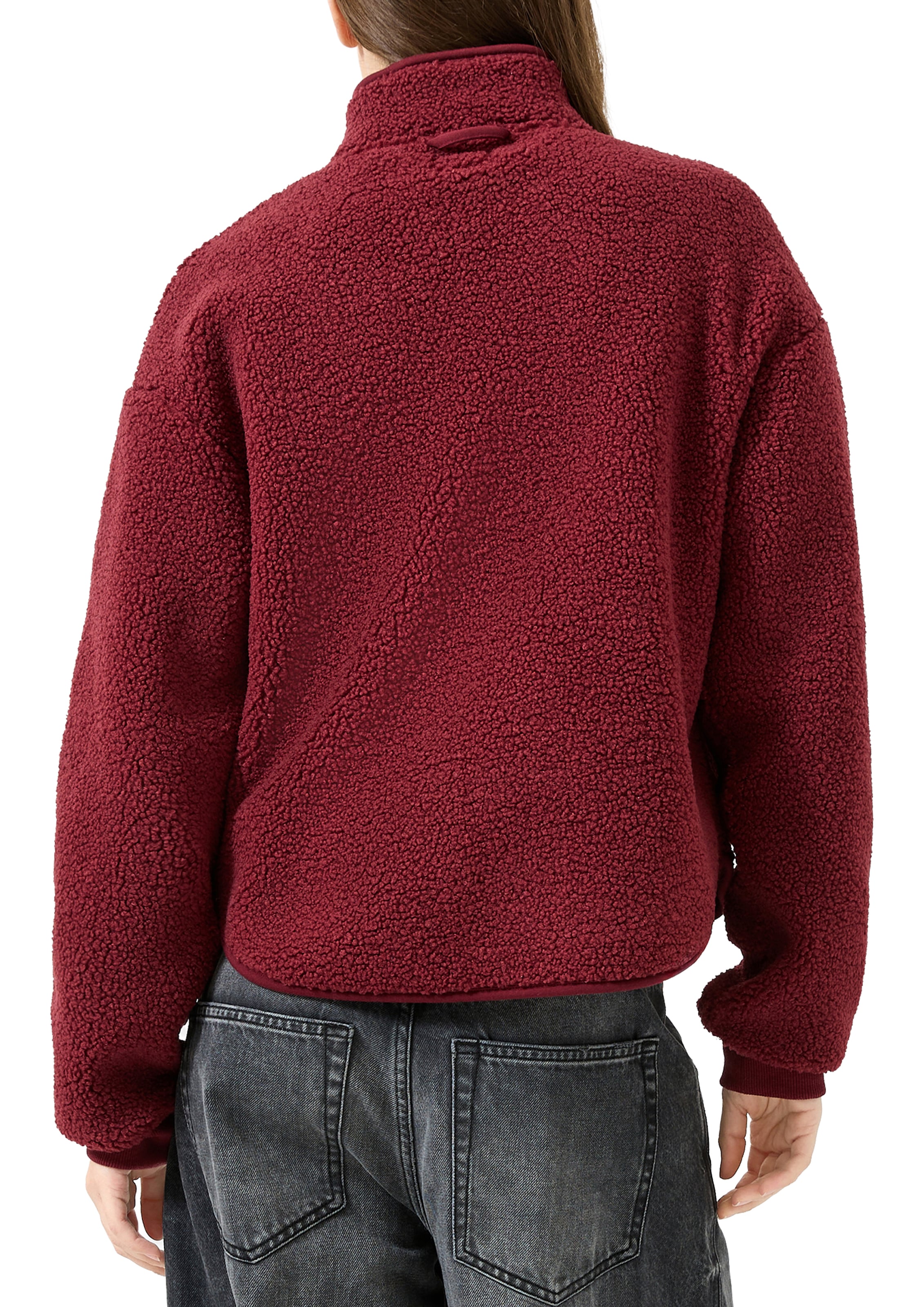 QS Sweatjacke Fleecejacke mit Stehkragen