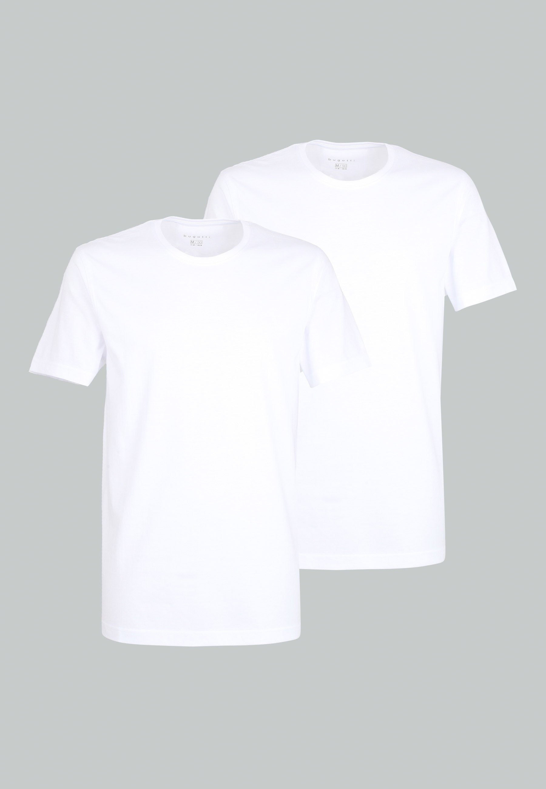 T-Shirt »BUGATTI Herren T-Shirt uni 2er Pack«, (Packung, 2 tlg., 2), mit...
