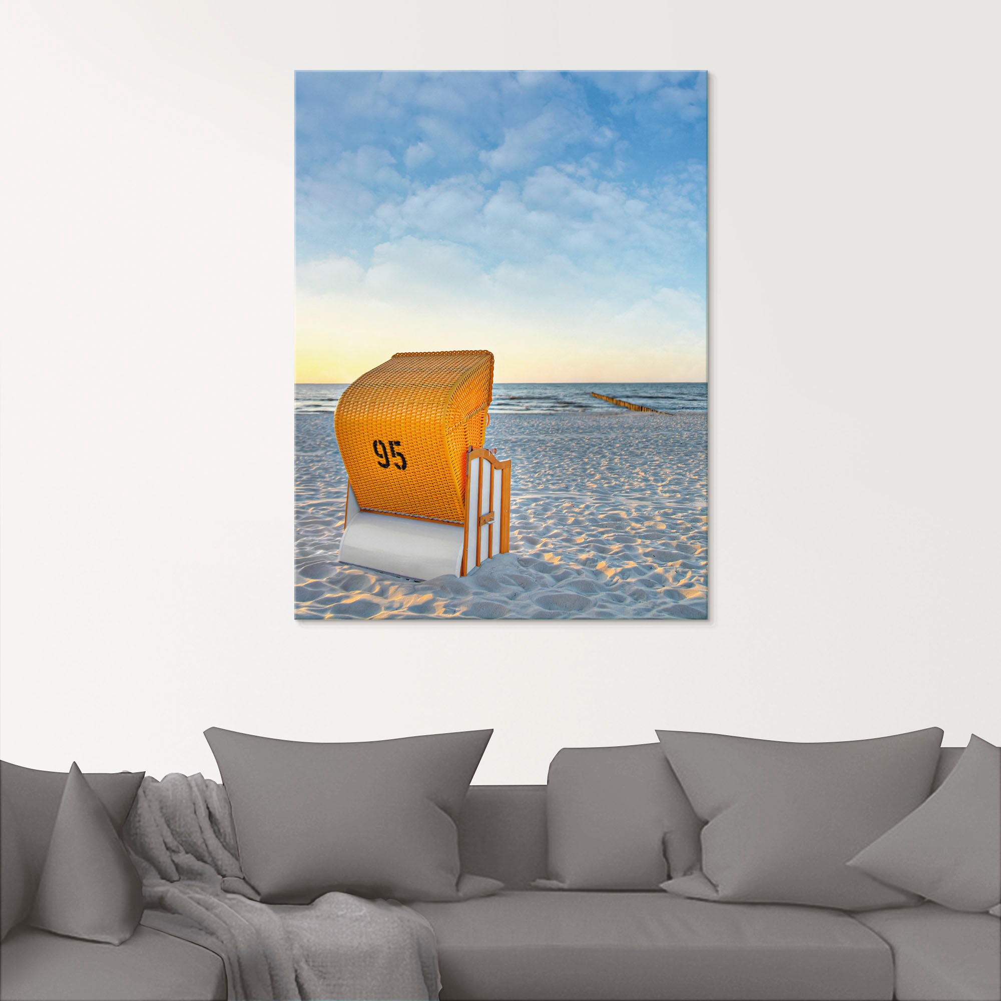 Artland Glasbild »Ostsee7 - Strandkorb«, Strand, (1 St.), in verschiedenen Grössen