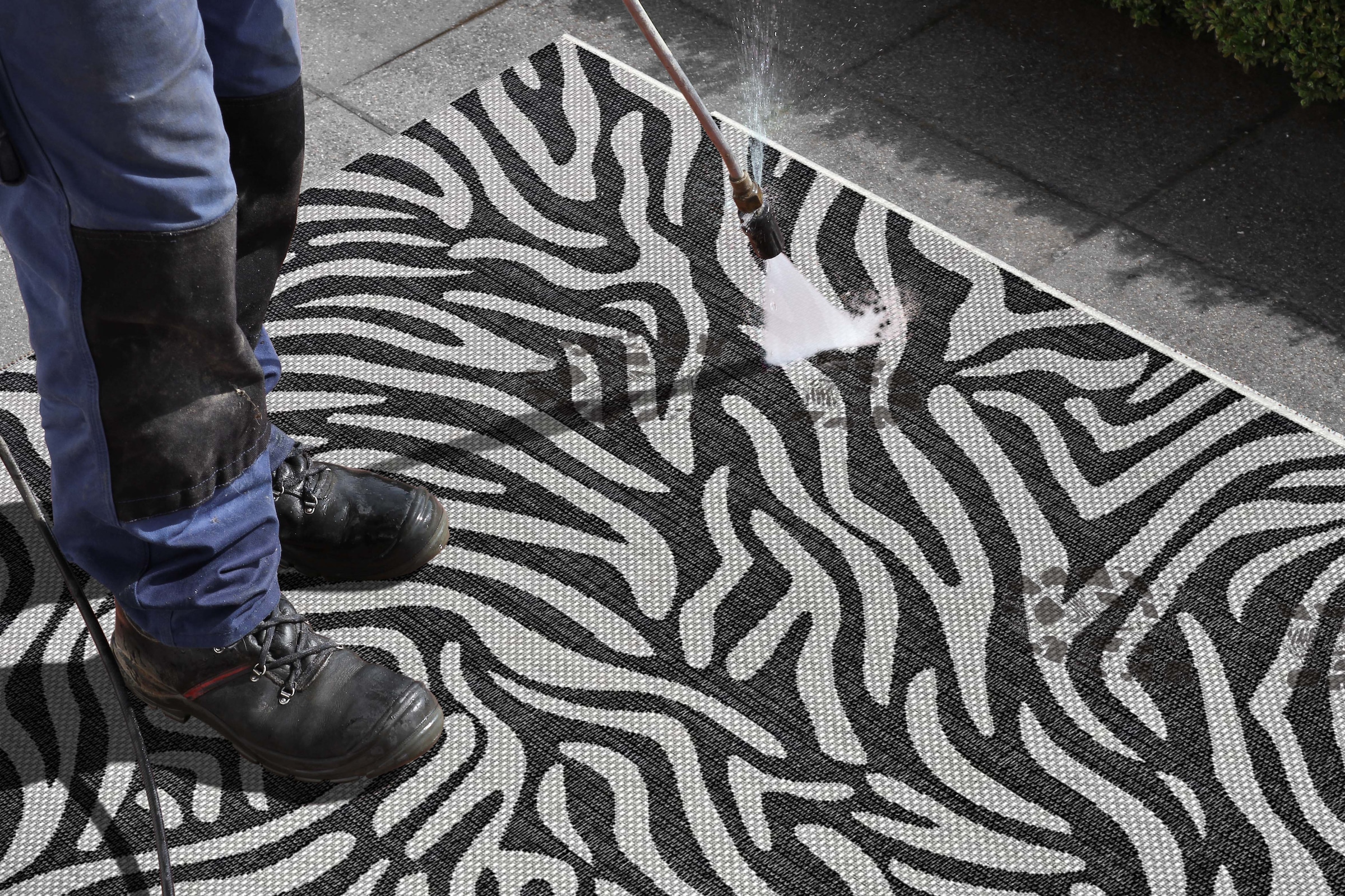 NORTHRUGS Teppich »Cebra«, rechteckig, Robust, Design, Pflegeleicht Zebra acheter gekettelt, confortablement Flachgewebe