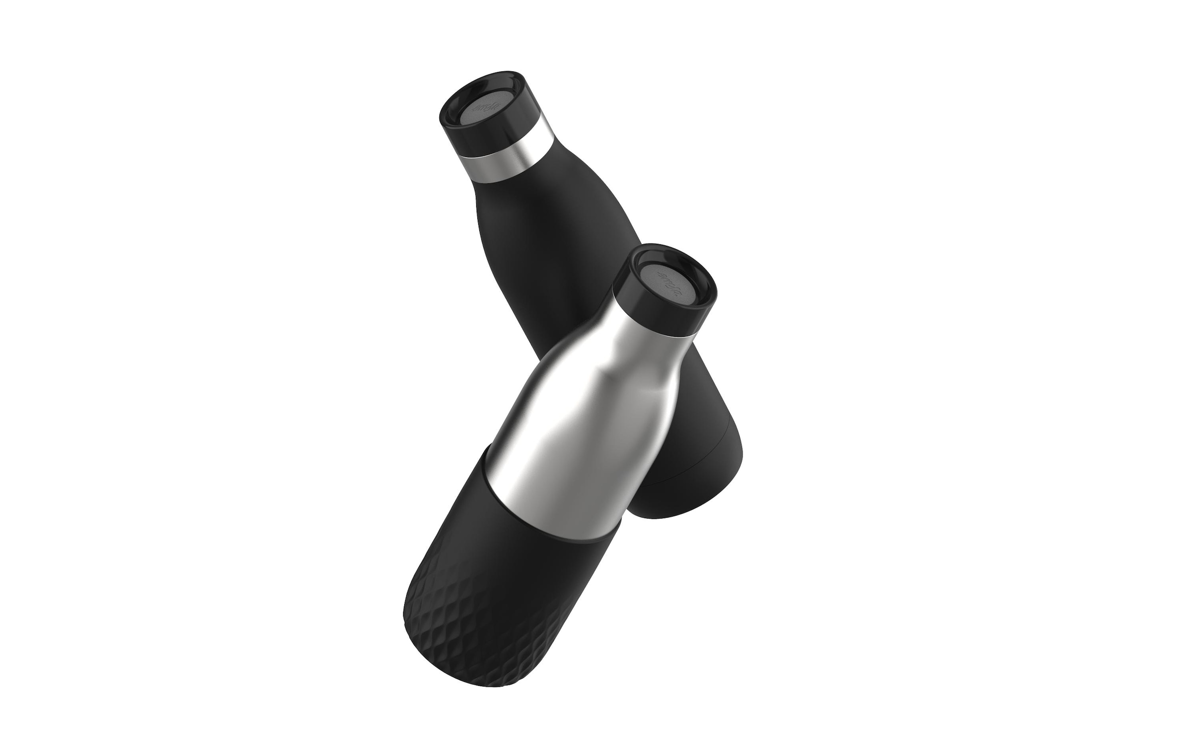 Emsa Gourde »Bludrop Sleeve« acier inoxydable/silicone, Quick-Press, 12h chaud/24h froid