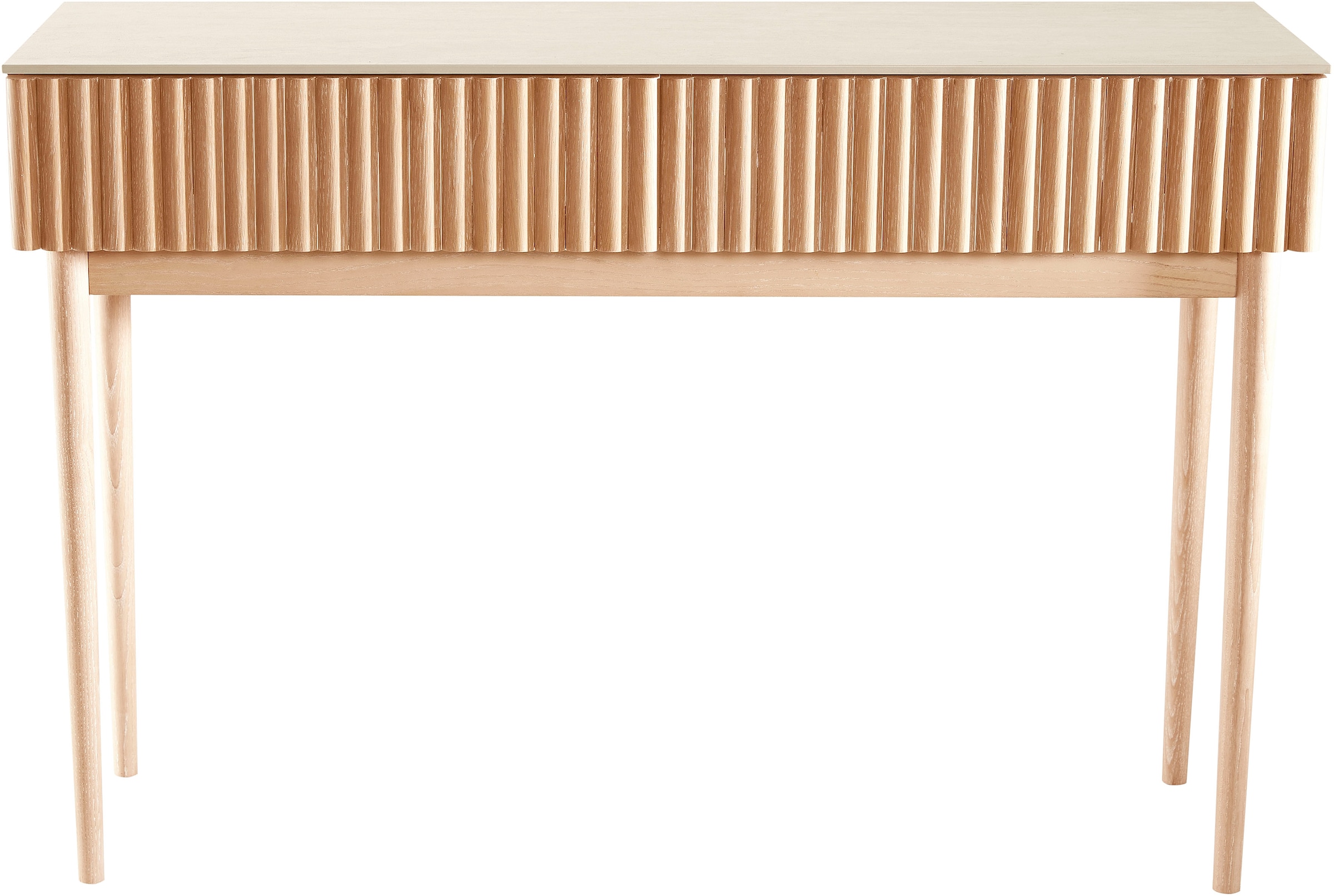 homsy by Ana Johnson Coiffeuse »Solva« Holzoptik aus Esche, geriffelte Front, Keramikplatte, Breite 118 cm