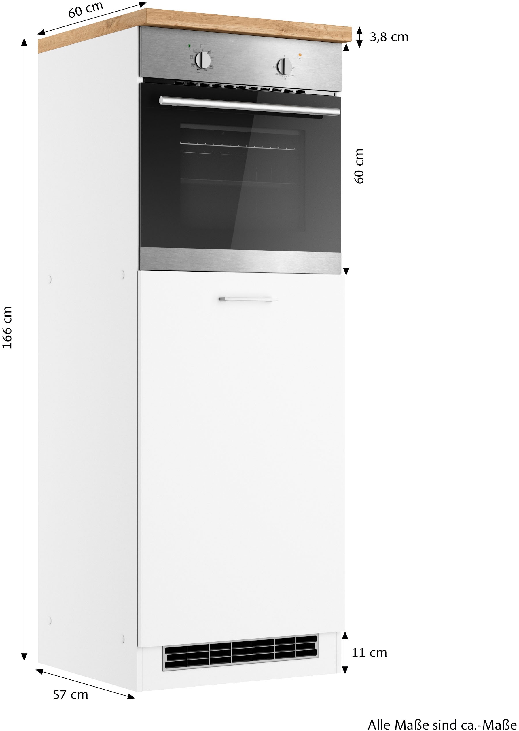 KOCHSTATION Four/réfrigérateur encastrable »KS-Milan« meuble four/réfrigérateur 60 cm, mat ou brillant