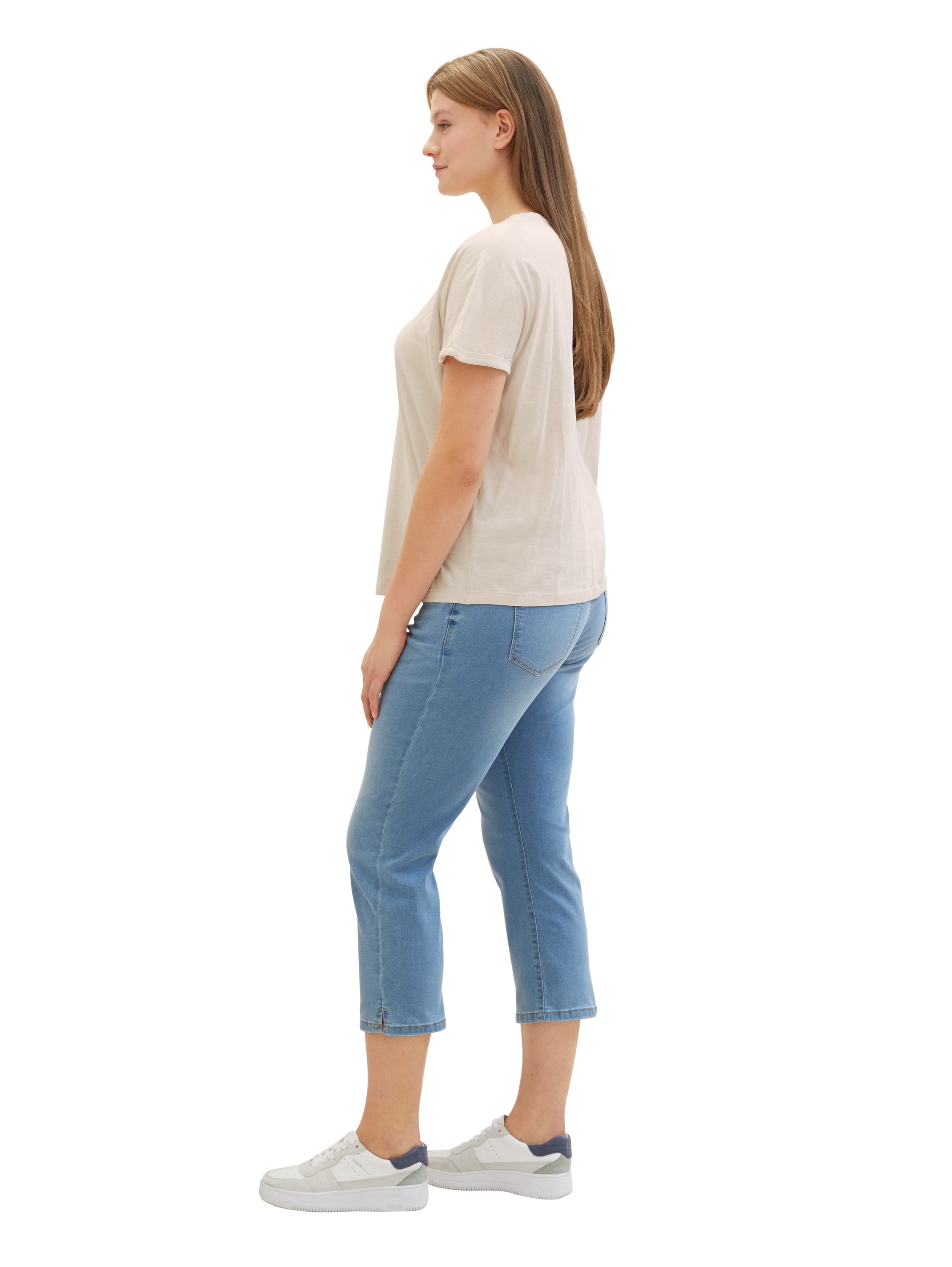 TOM TAILOR PLUS Slim-fit-Jeans, in 3/4 Länge und mit Bindegürtel