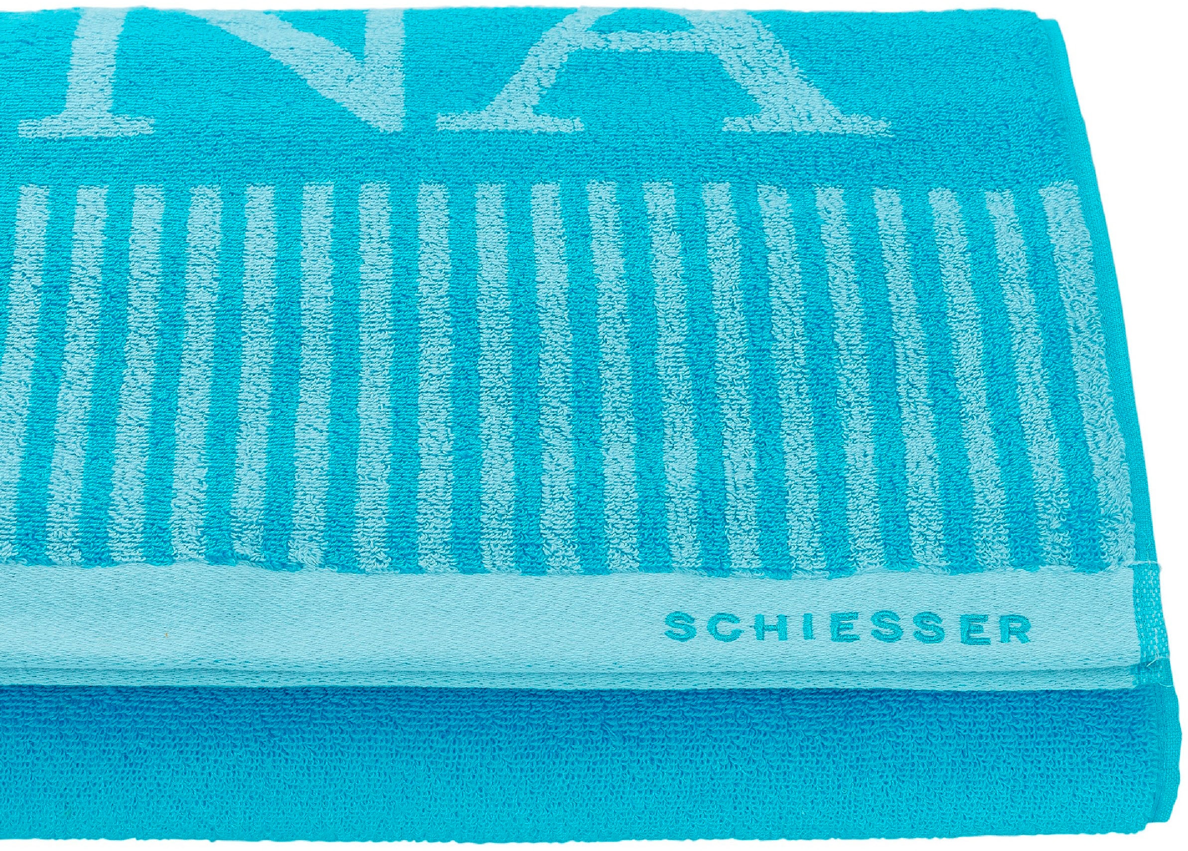 Schiesser Saunatuch »Rom aus garngefärbtem, kuschelweichem Baumwollfrottier«, (1 St.), Made in Green