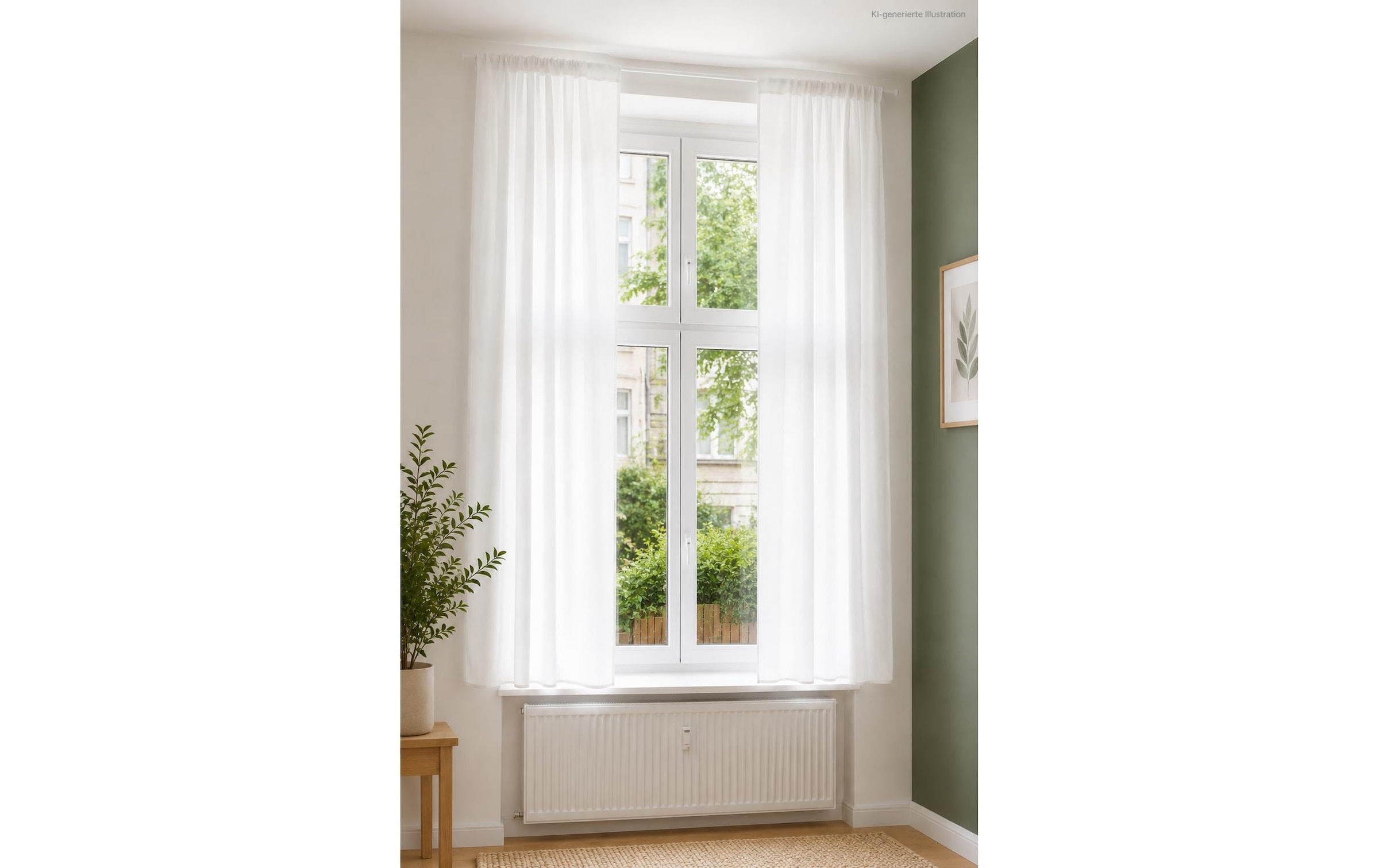 Urbanara Rideau »2er-Set Musselin Trofa 135 cm x 320 cm« Ruban plissé 2 cuis tlg.