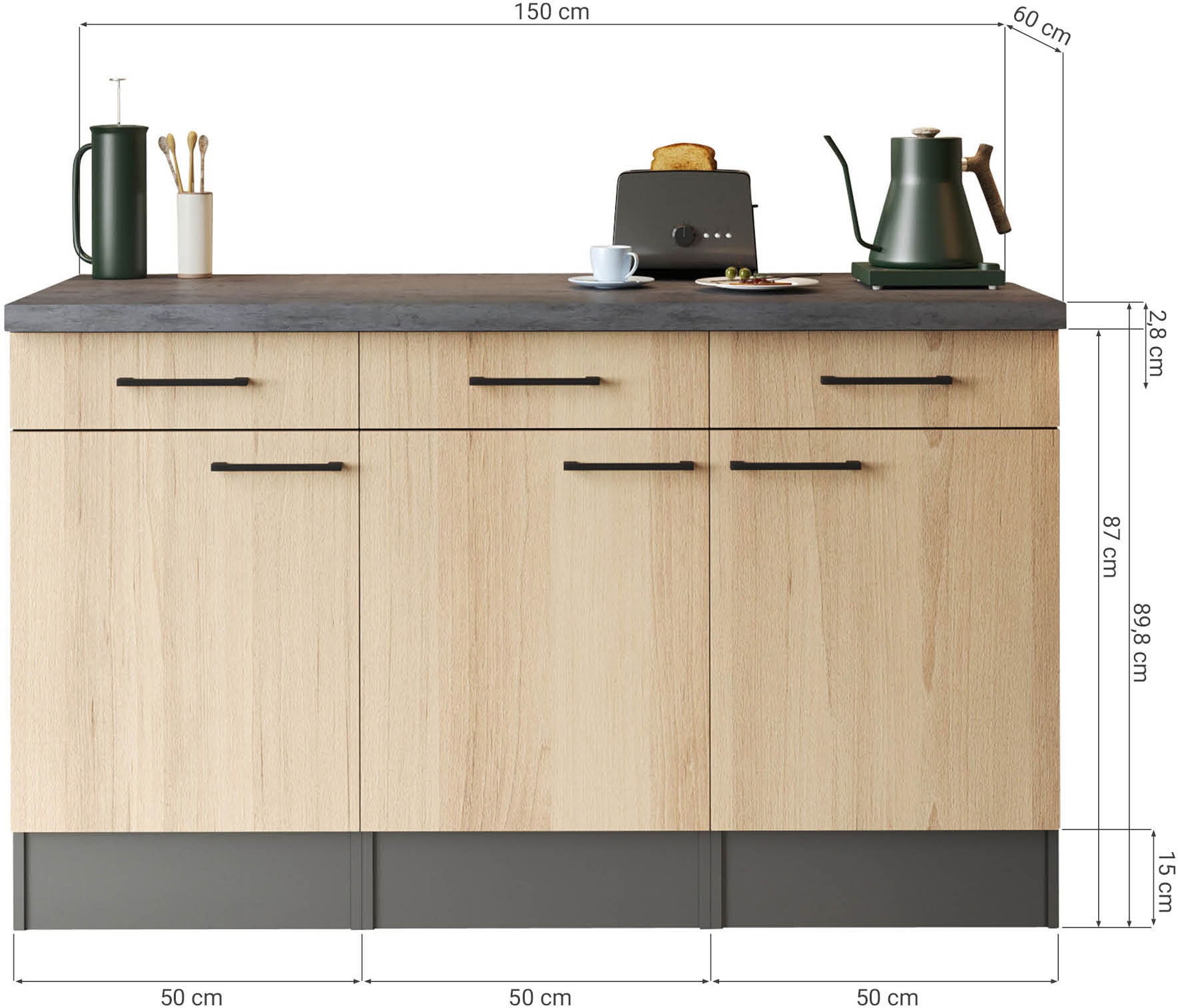 RESPEKTA Sideboard »Oliver« zerlegt, mit Soft Close Funktion, Breite 150 cm