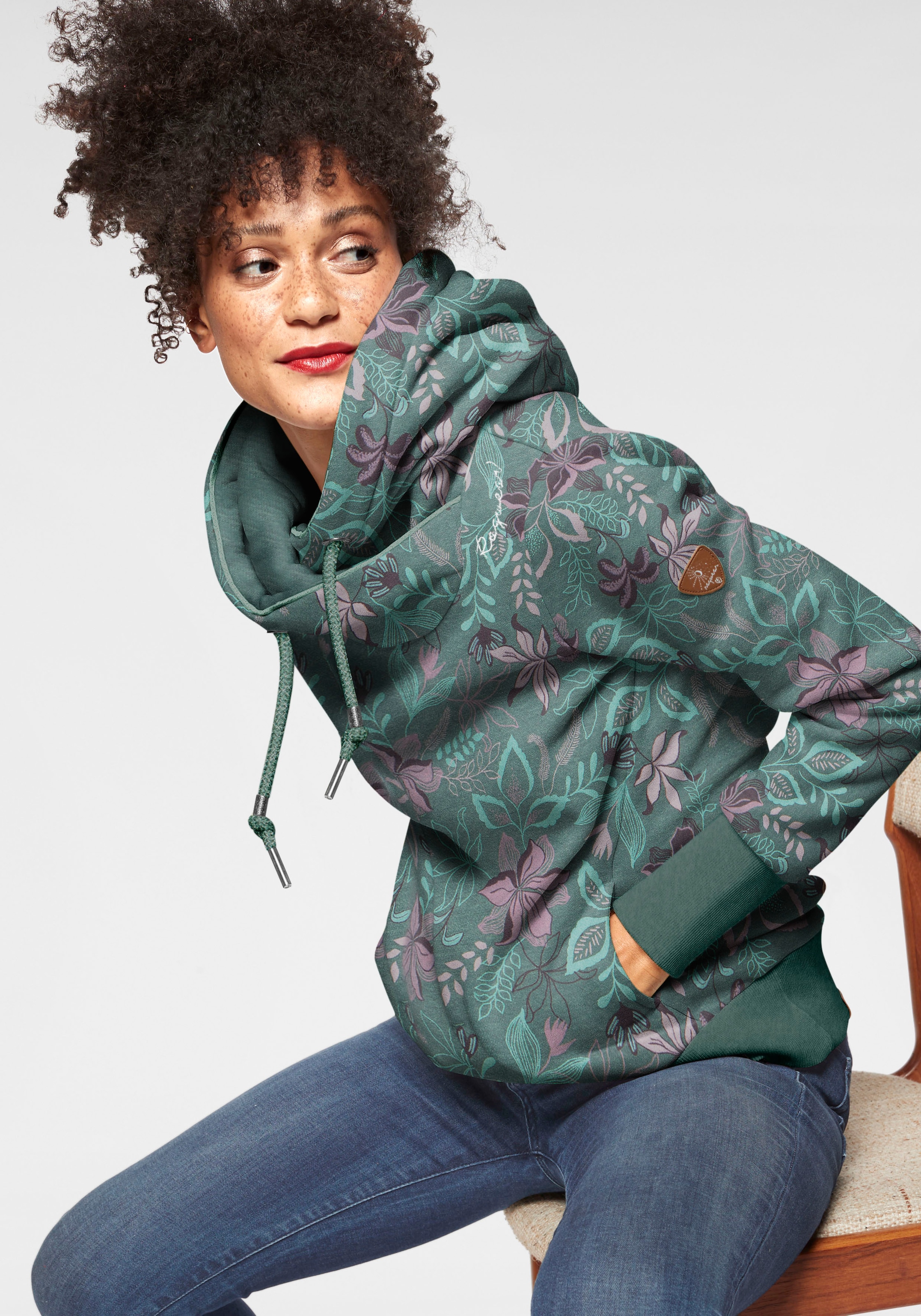Image of Ragwear Kapuzensweatshirt "GRIPY FLOWERS O", Hoodie mit floralem All Over-Druck