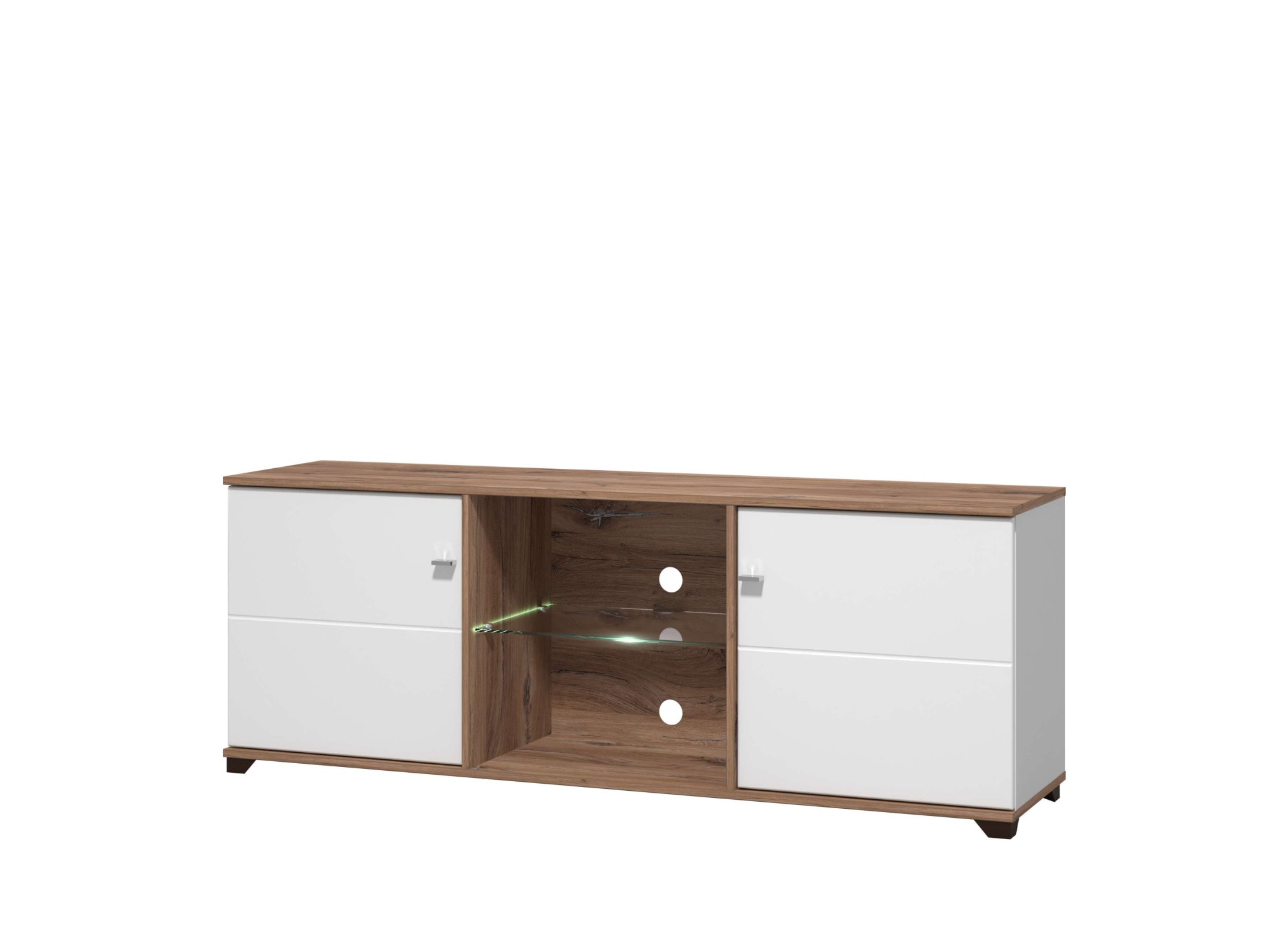 INOSIGN TV-Board »Burgundy Lowboard, TV-Schrank, TV-Ständer, Hochglanzfonten« Hochglanzfronten und eine Innenausstattung in Flagstaff Eiche