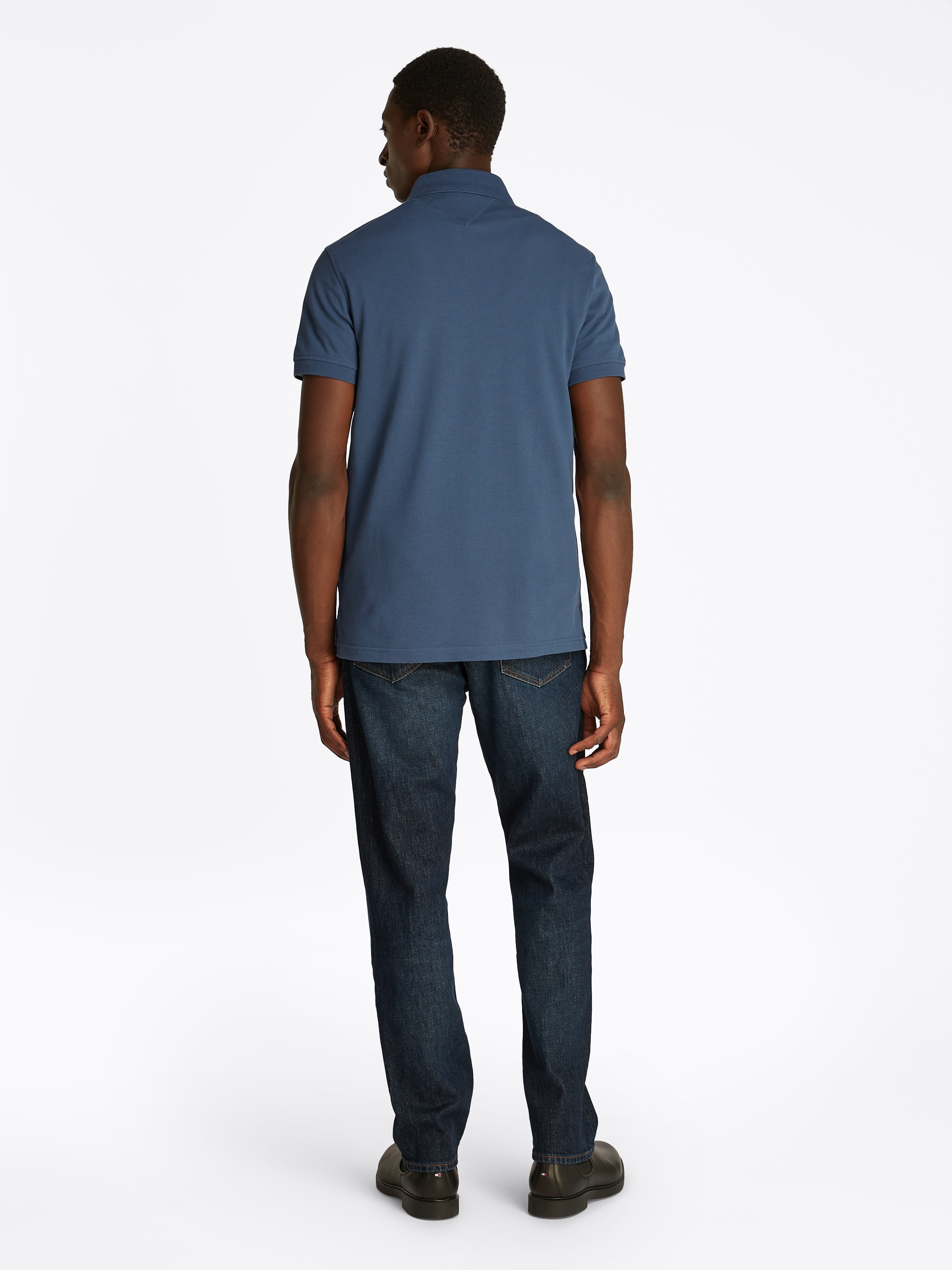 Tommy Hilfiger Poloshirt »1985 SLIM POLO mit Piqué-Struktur und Stickerei«, meliert, casual, slim fit, Baumwollmix, Polokragen