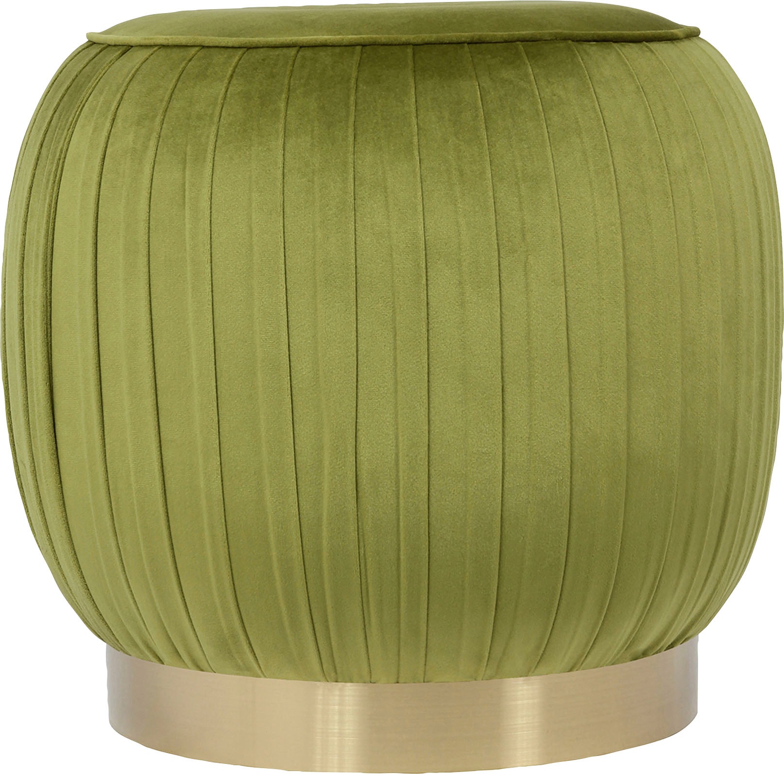 Kayoom Sitzhocker »Hocker Lilje, Edler Touch durch goldfarbenenen Sockel,Hochwertiger Samtbezug«, (1 St.), samtweich, gesteppte Ziernaht, Edelstahlsockel, Hochwertiger Samtbezug