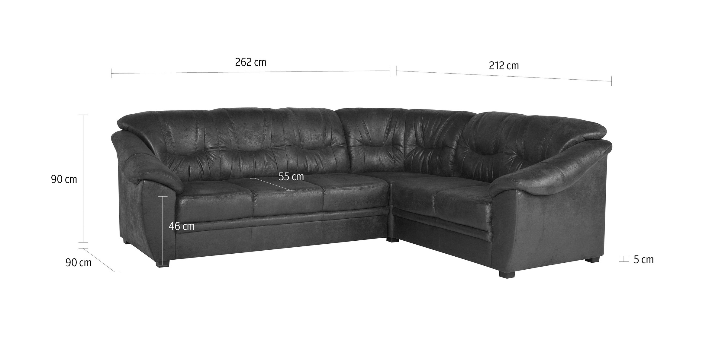 Home affaire Ecksofa »Savona L-Form, B: 262 cm« mit Federkern