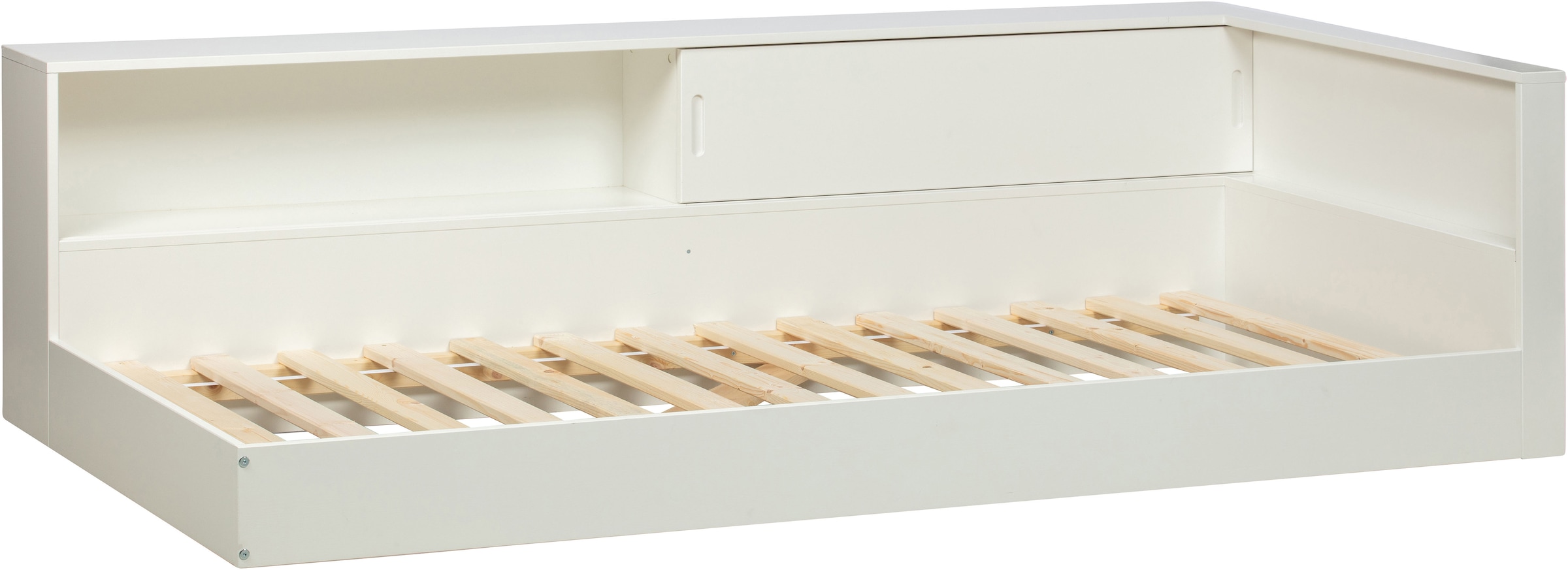 WOOOD Lit de rangement »Connect FSC®-Kiefernholz mit Schiebetür und Stauraum 213x118x60 cm« Facile à monter, dimension du matelas 90x200 cm, entretien facile
