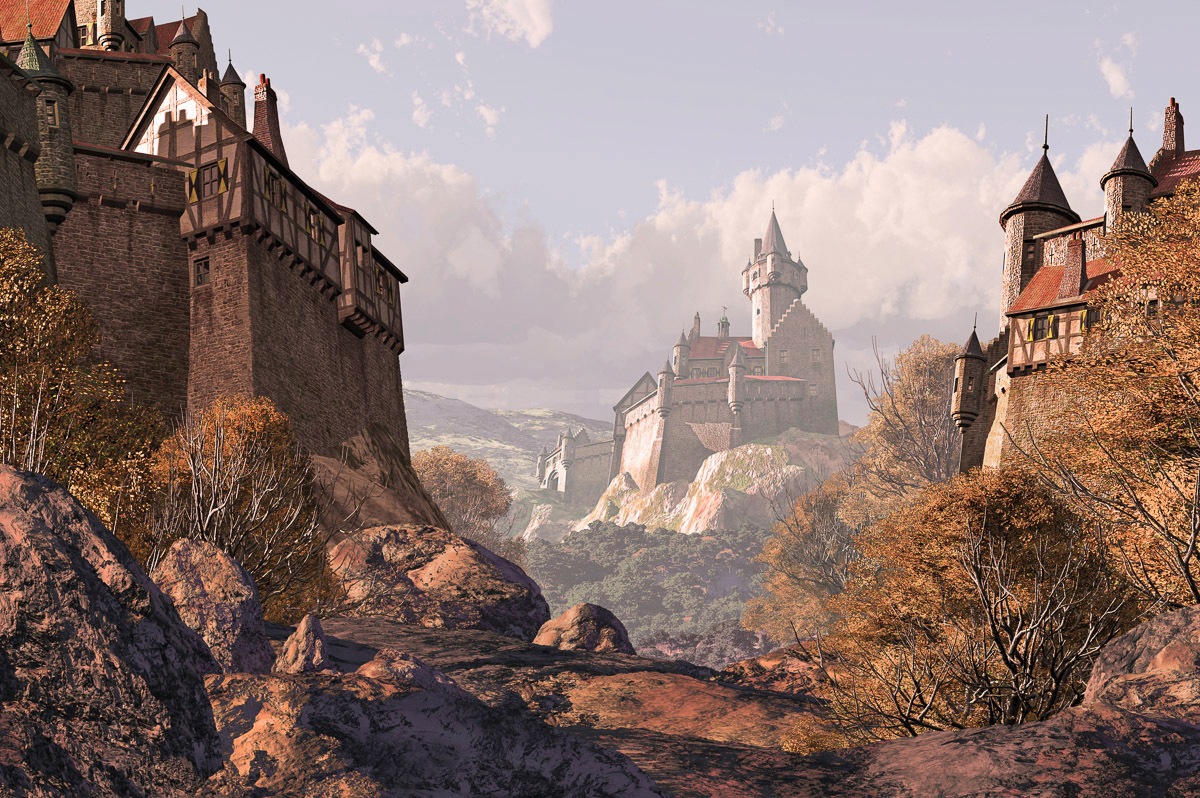 Image of Papermoon Fototapete »Mittelalter Burgen«, Vliestapete, hochwertiger Digitaldruck, inklusive Kleister bei Ackermann Versand Schweiz