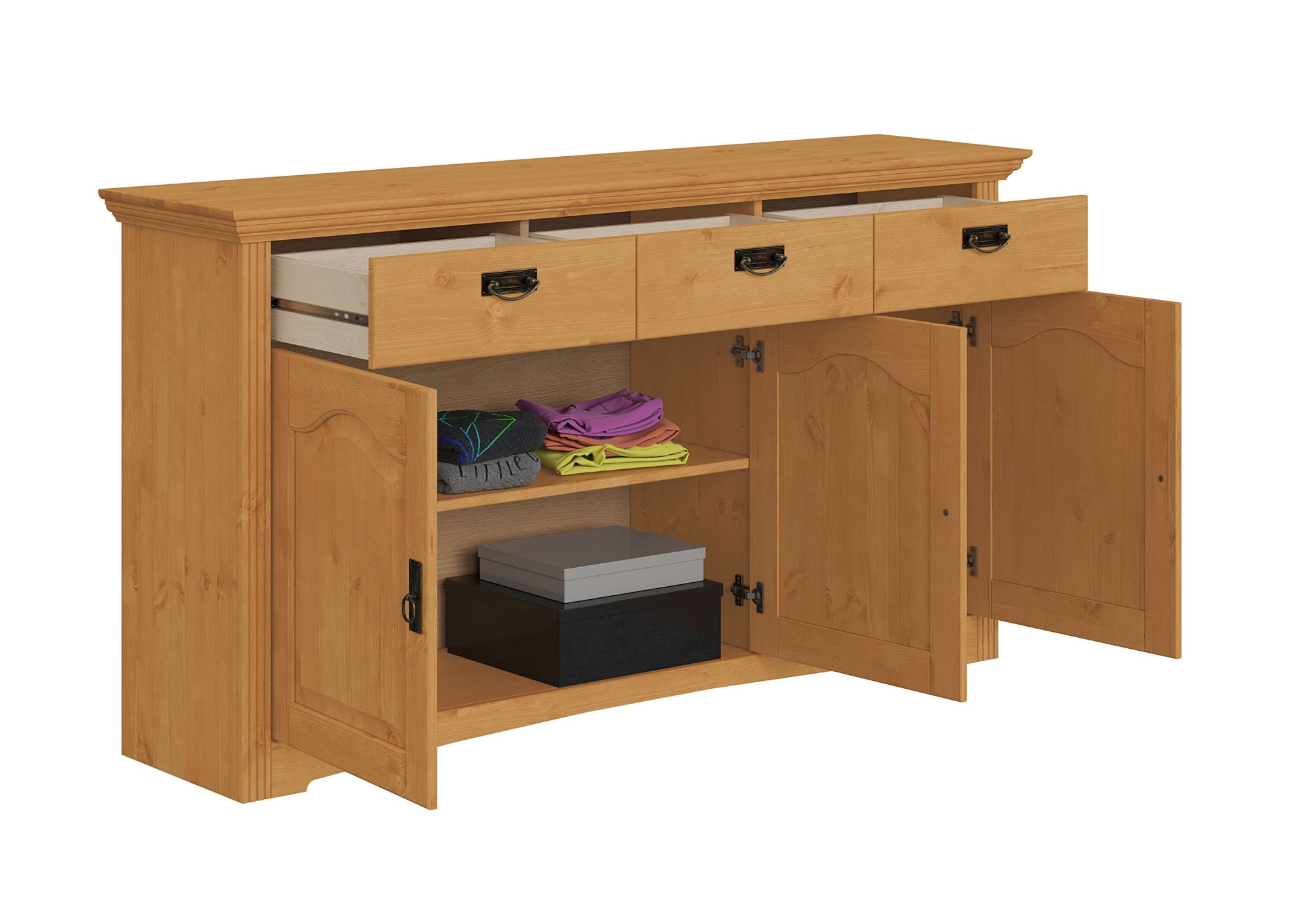 Home affaire Kommode »Konrad«, aus massiver Kiefer, Breite 156 cm, mit Schubladen, FSC®