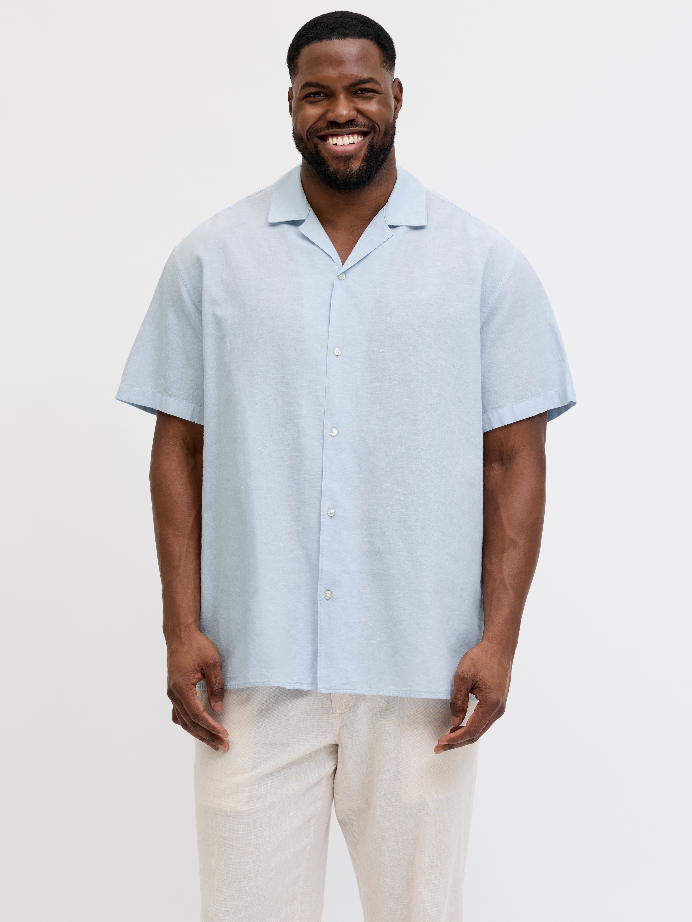 Jack & Jones PlusSize Kurzarmhemd »JJEBREEZE LINEN BLEND RESORT SHIRT PLS« mit Leinen, regular fit