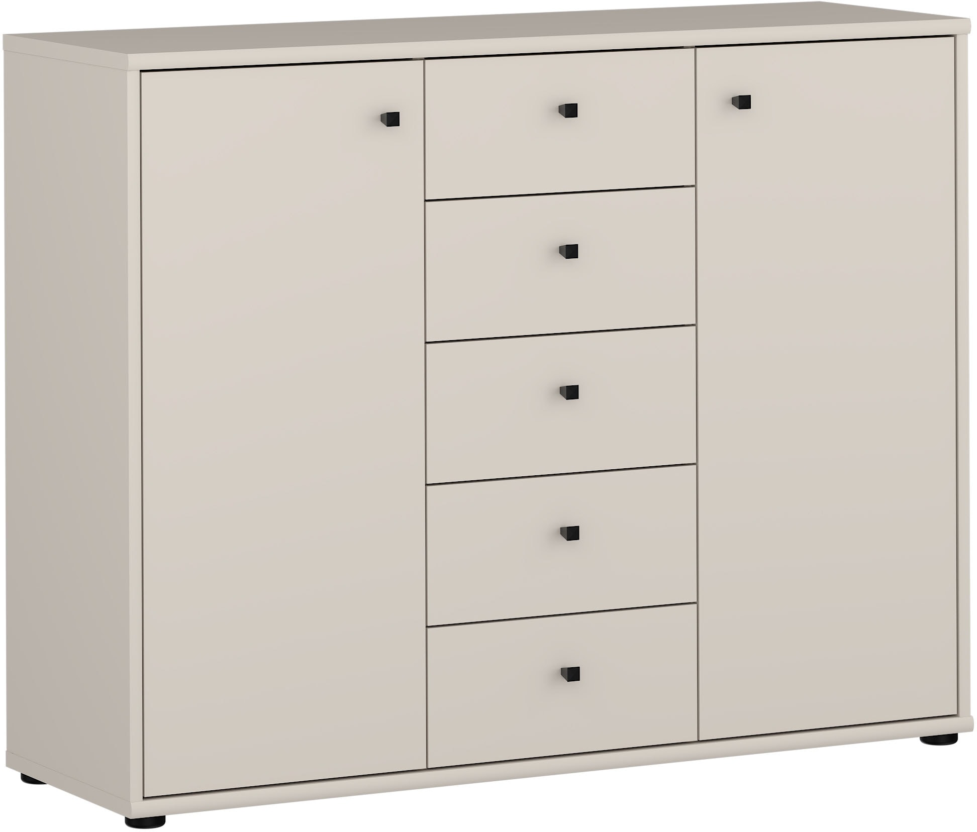 Image of FORTE Kommode "Tempra, Kommode, 2 Türen, 5 Schubkästen, viel Stauraum" B/H/T 108,8/85,5/34,8 cm