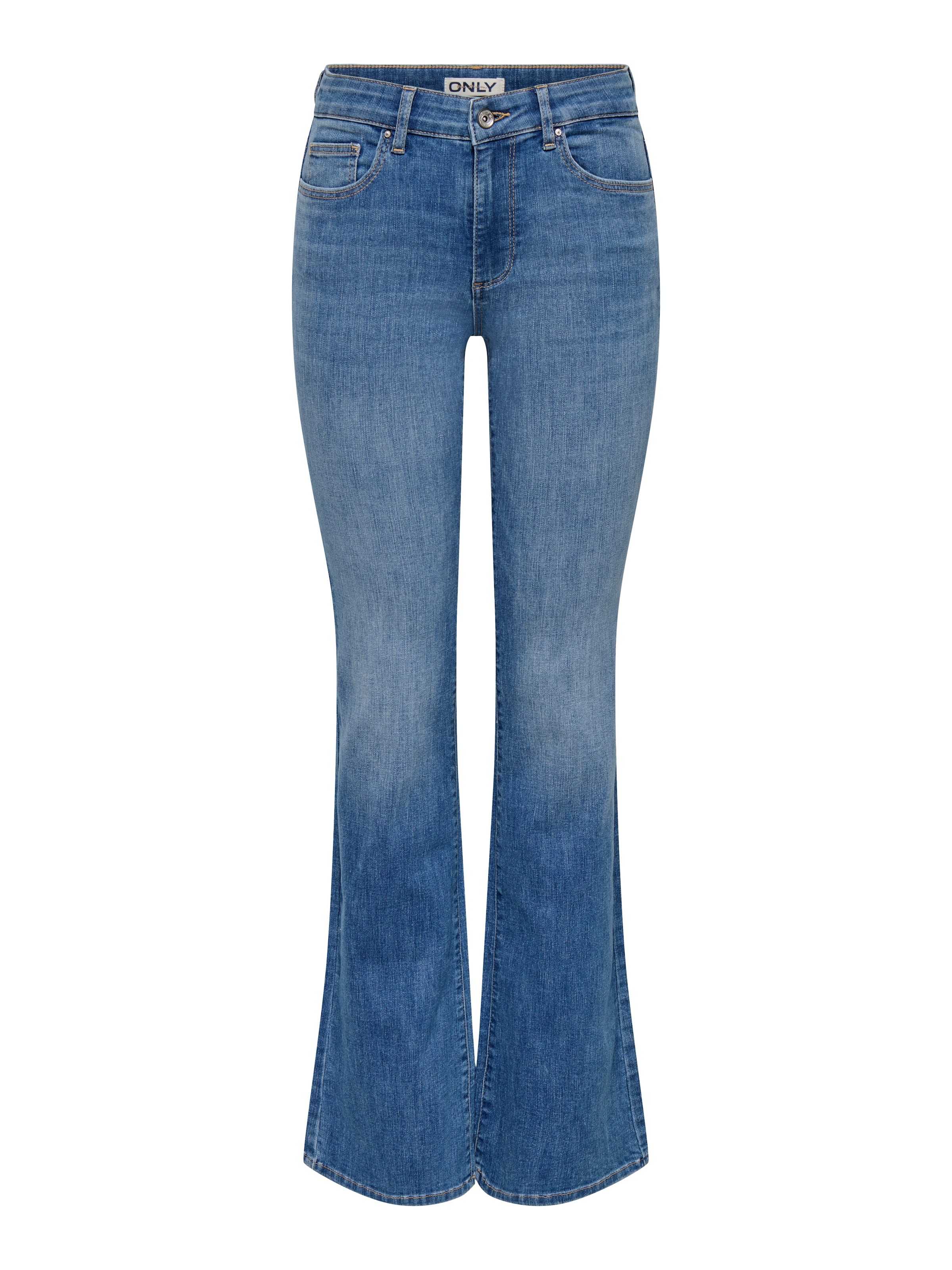 ONLY Bootcut-Jeans »ONLANNIE MID FLARED BOX DNM« mit dunkler Waschung