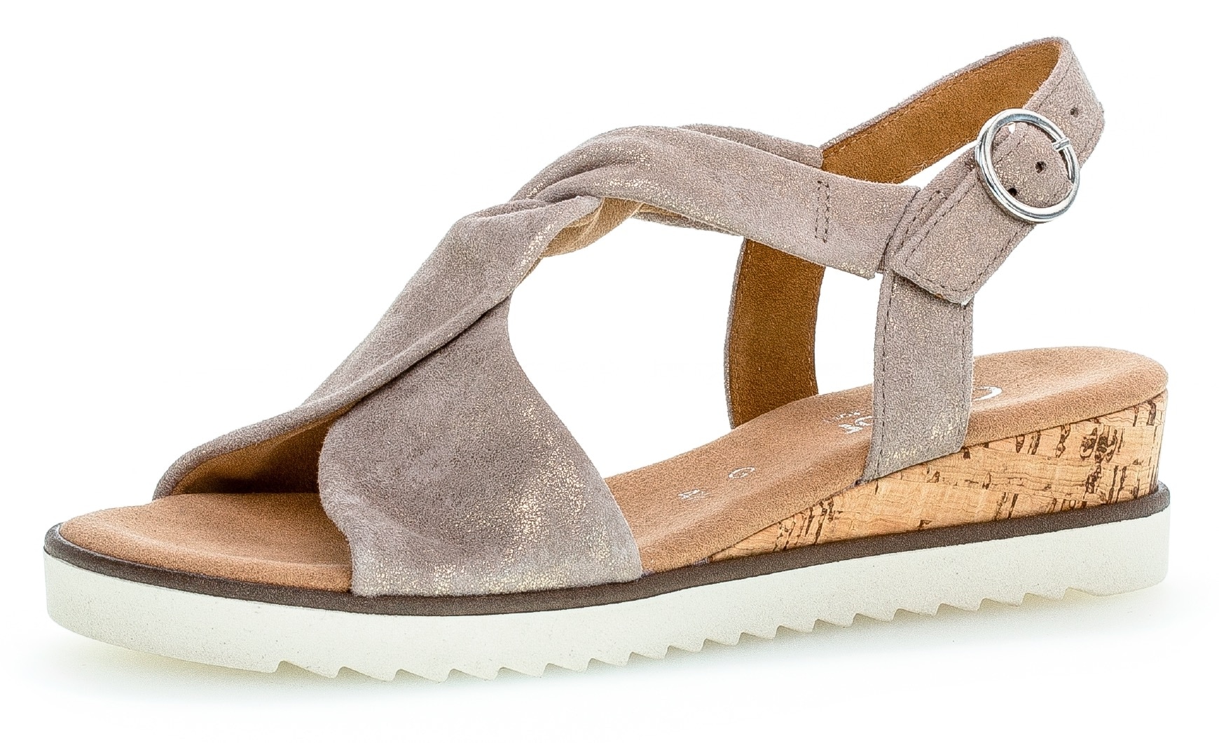 Image of Gabor Keilsandalette "GENUA", Sommerschuh, Sandale, Keilabsatz, mit Metallic-Effekt, G-Weite